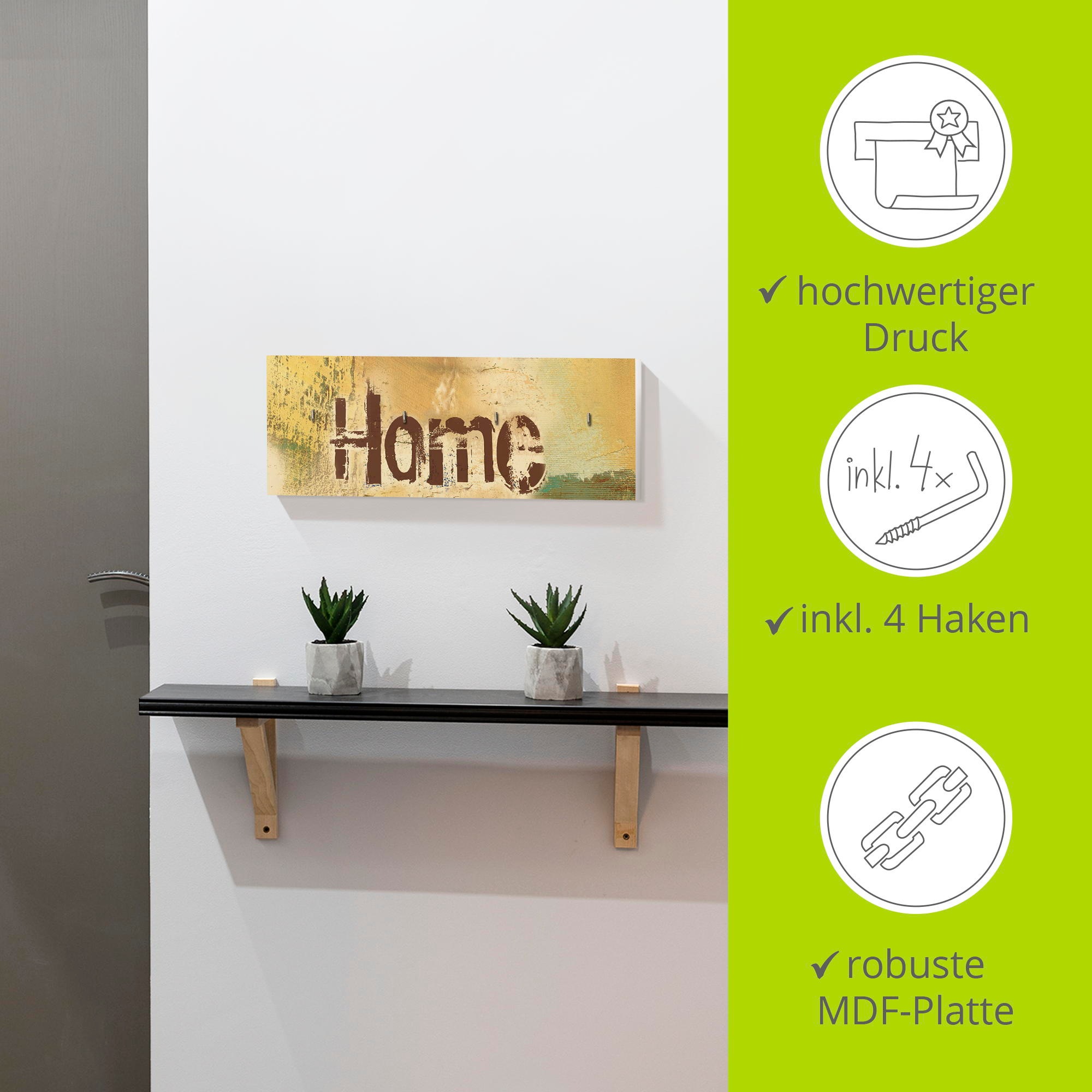 Artland Hakenleiste »Willkommen in unserem Zuhause«, MDF
