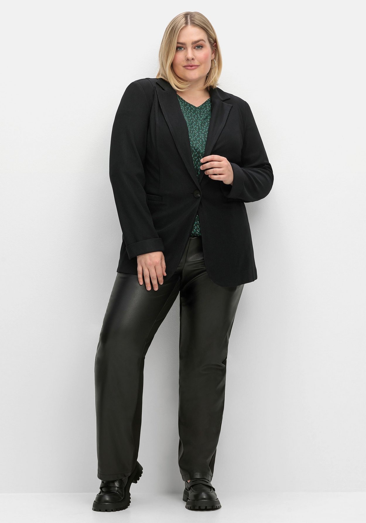 Sheego Sweatblazer »Blazer in Ottoman-Rippstruktur«