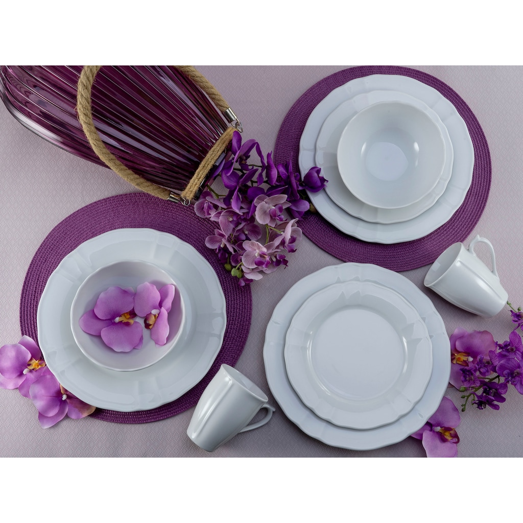 CreaTable Kombiservice »Geschirr-Set Flora«, (Set, 16 tlg., Kaffeeservice und Tafelservice im Set, für 4 Personen)