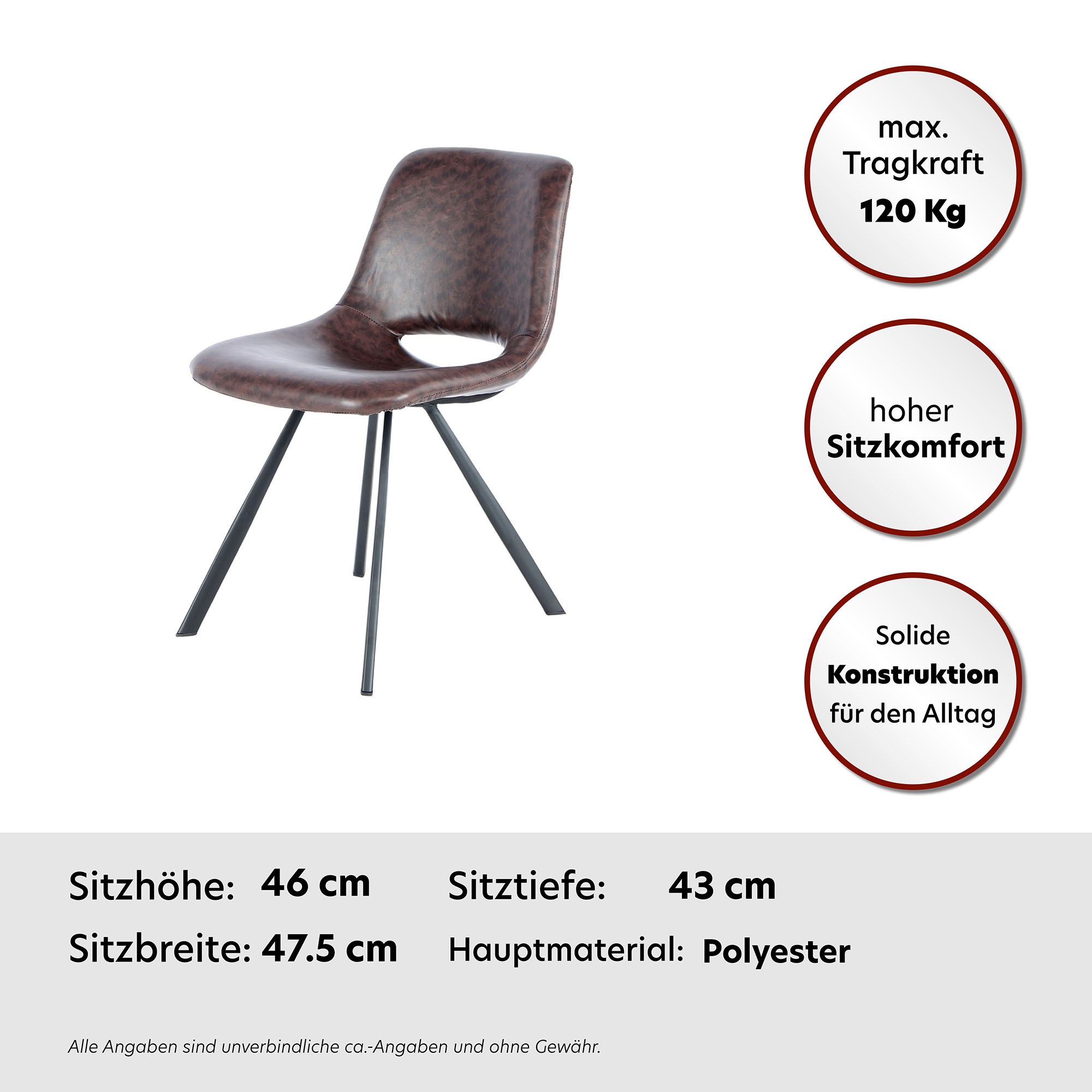 Kayoom Stuhl »Josephine 325 2er-Set, zeitloses Design, mit geometrischer Aussparung«, (Set), 2 St., pflegeleicht, schlicht, weiche Polsterung für angenehmes Sitzgefühl