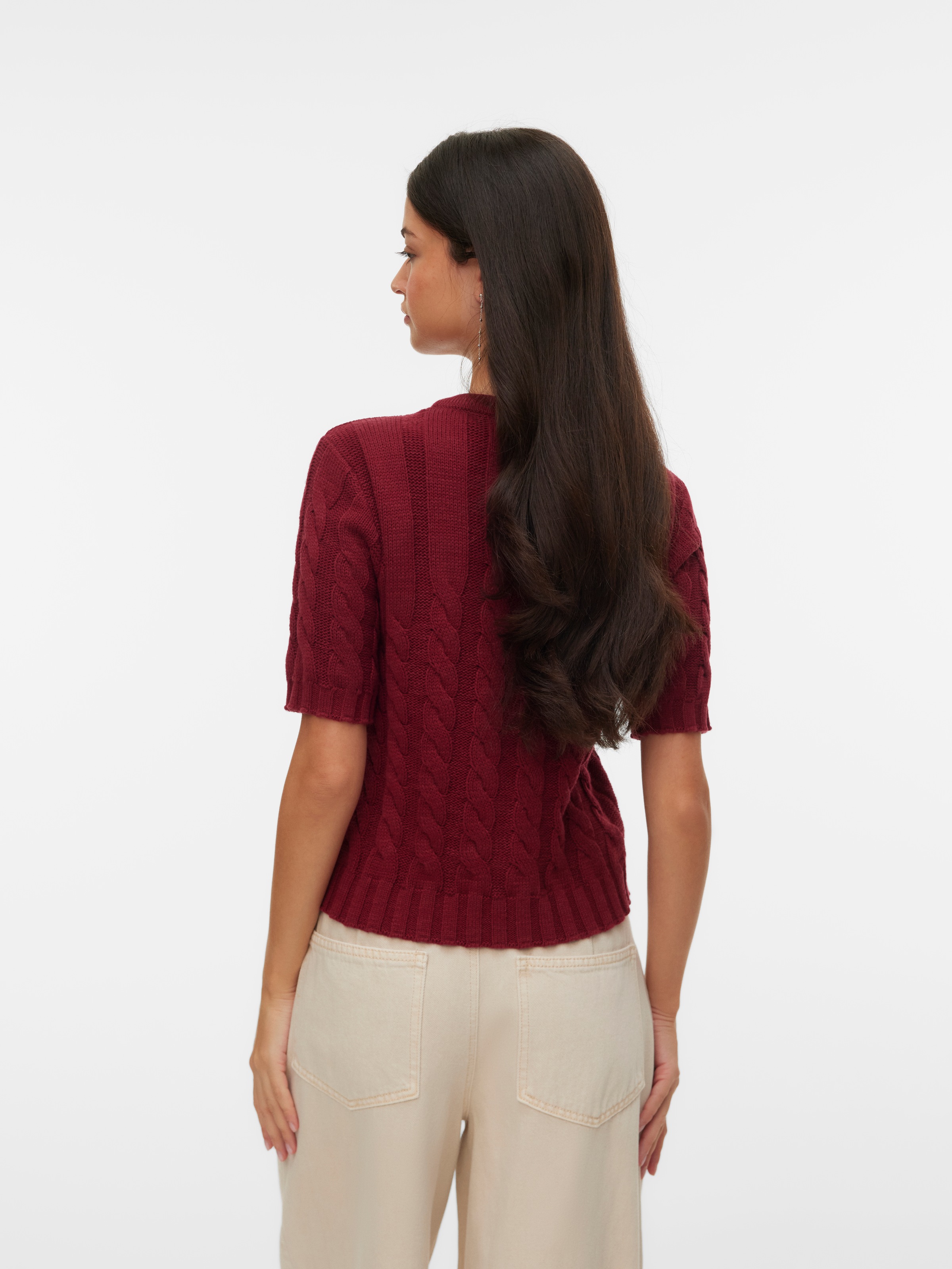Vero Moda Strickjacke »VMORIANE 2-4 O-NECK CARDIGAN« Baumwollmischung, regular fit, Zopfstrickmuster