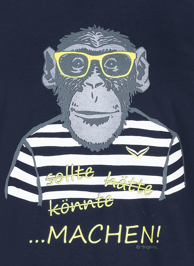 T-Shirt ♕ bei »TRIGEMA mit Trigema großem T-Shirt Affen-Aufdruck«