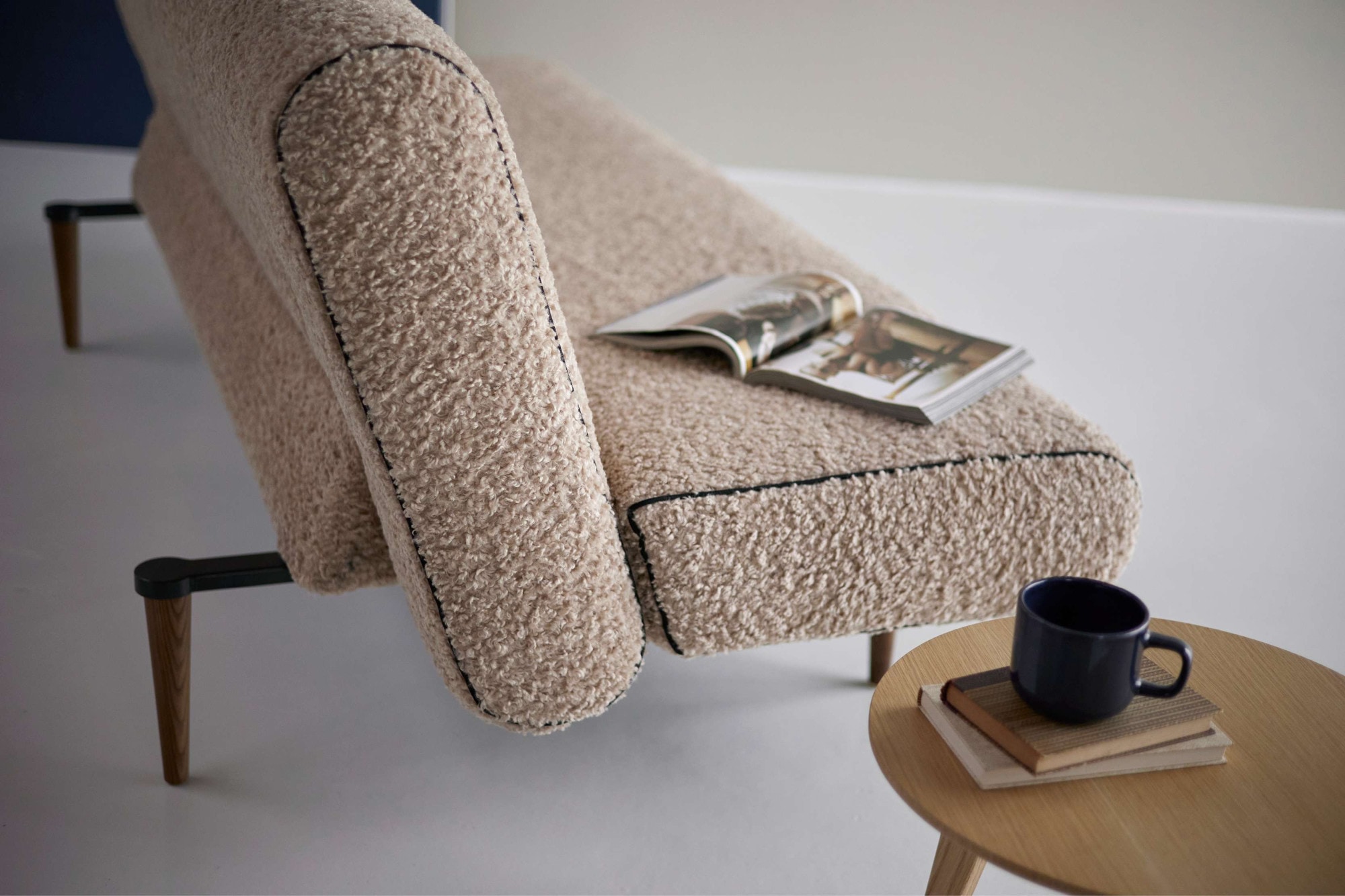 INNOVATION LIVING ™ Schlafsofa »Unfurl Bettsofa, Klappsofa, Gästebett, Couch, Schlaffunktion«, 3-stufig klappbar, Teddy Stoff, Braun, als Dauerschläfer geeignet