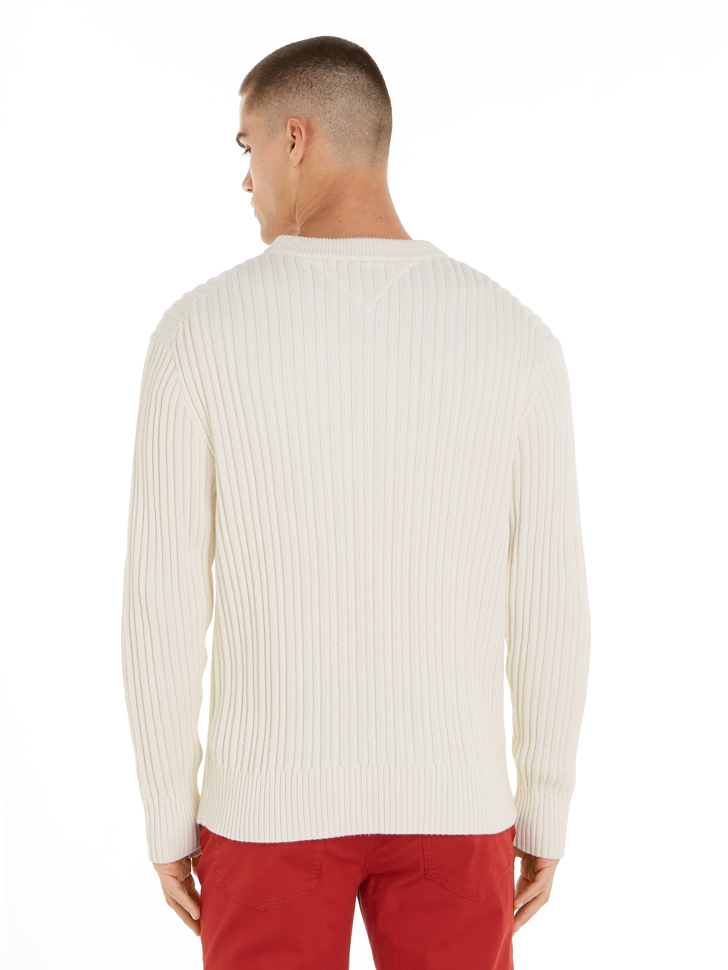 Tommy Hilfiger Rundhalspullover »GLOBAL STRIPE CHUNKY RIB C NK«, mit auffälligem Color Block-Design