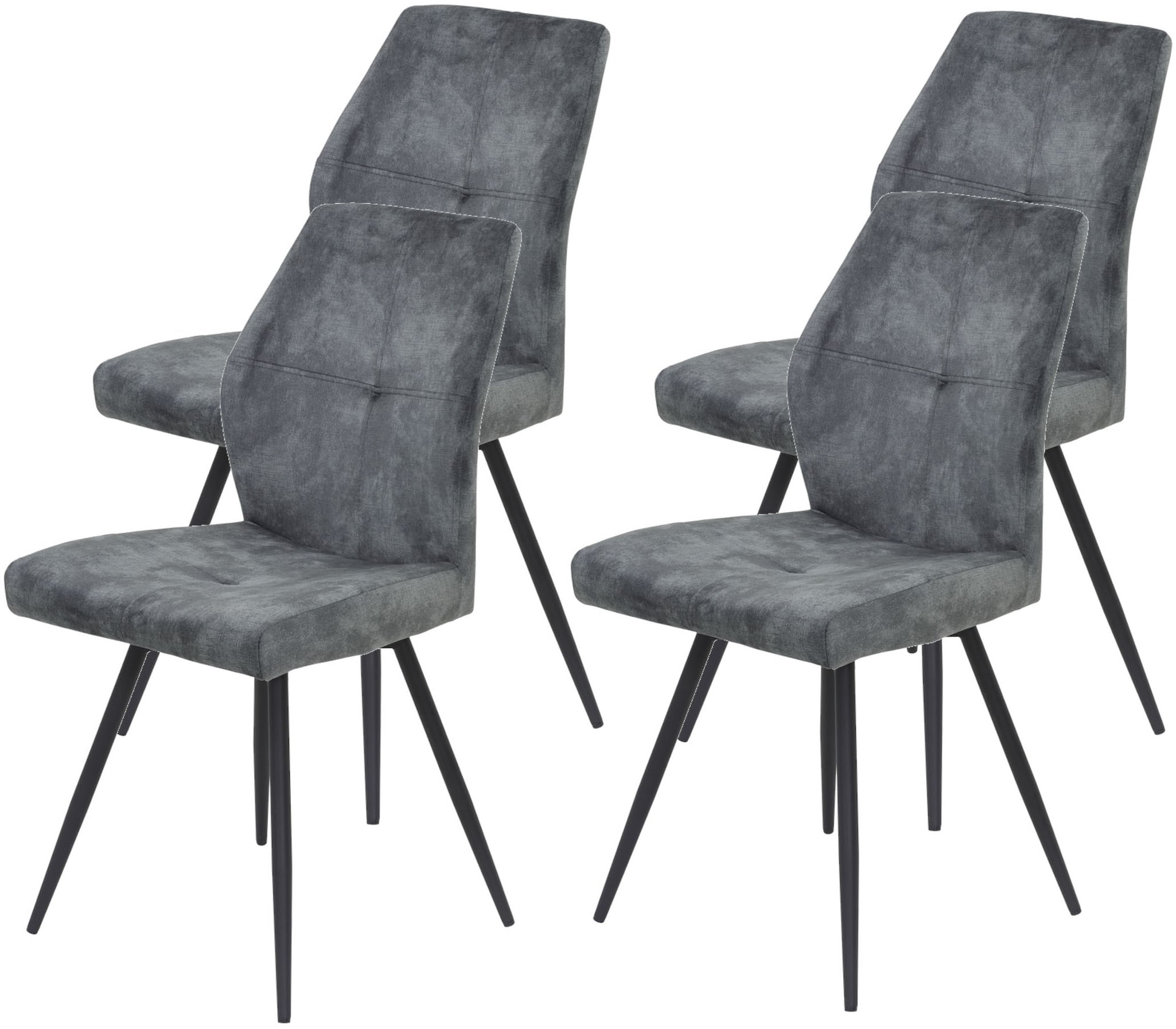 HELA Essgruppe »ELBE« Set, 5 tlg. tlg. Essgruppe, Säulentisch, 4-Fußstuhl 360° drehbar, Vintage Optik