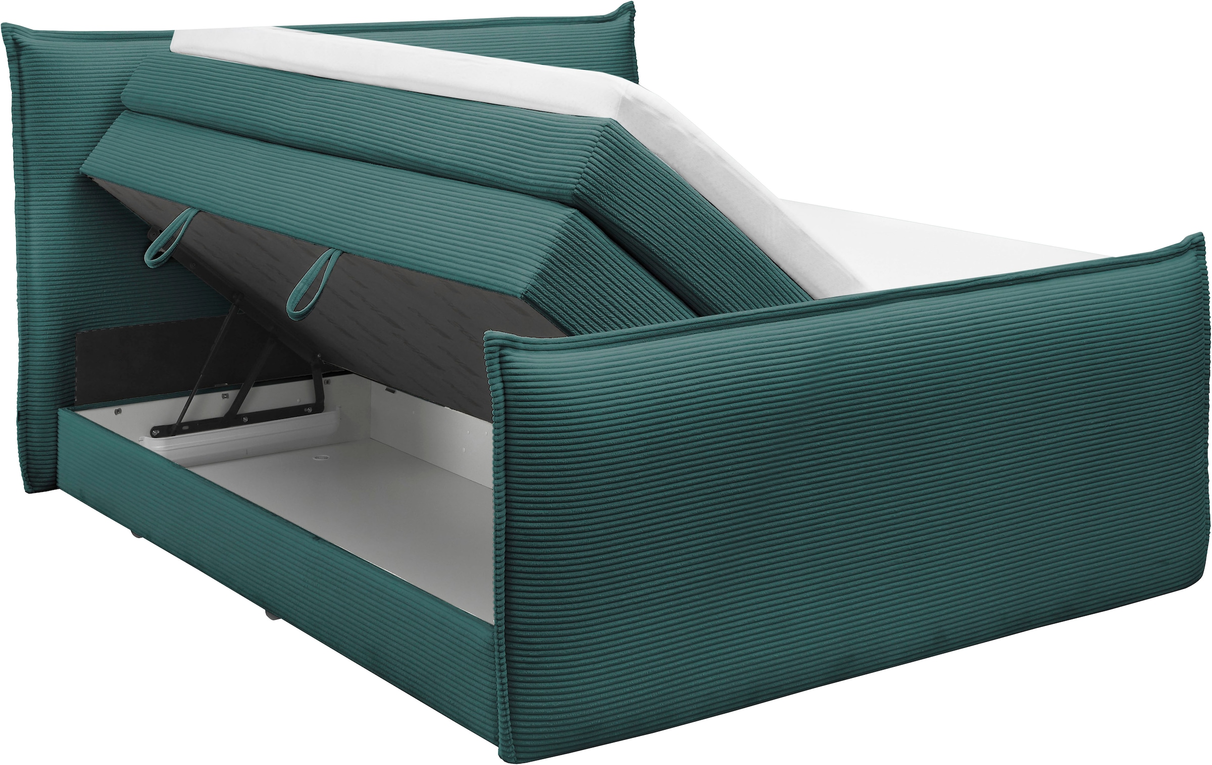 set one by Musterring Boxspringbett »Florida« in modernem Cord-Bezug, mit Bettkasten, in 3 Größen erhältlich