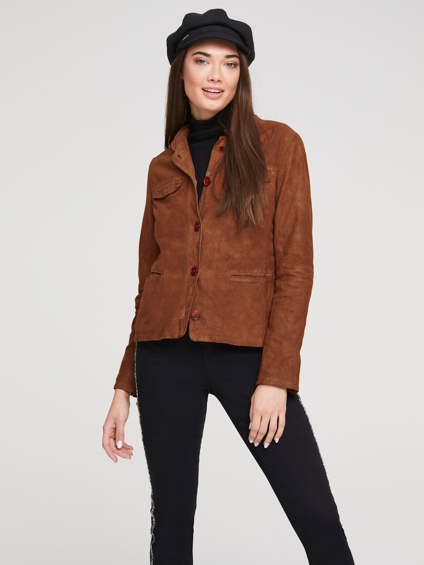 heine Lederjacke, ohne Kapuze