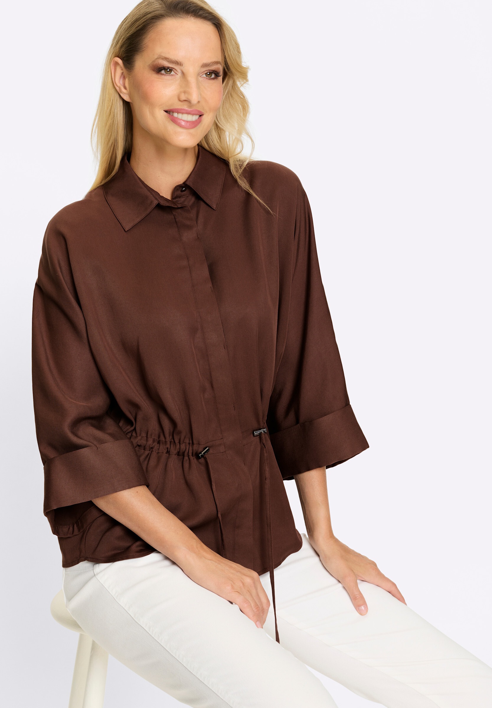 heine Hemdbluse »Hemdbluse Hemdbluse Mit Gummizug in der Taille«