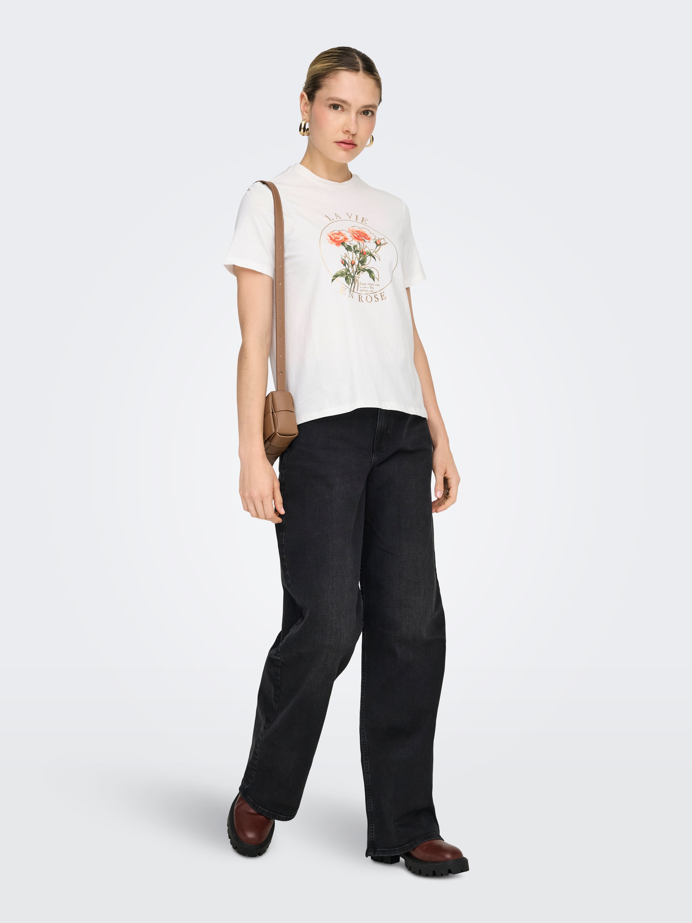 ONLY Kurzarmshirt »ONLAMBERDINE S/S PRINT TOP BOX JRS« Baumwolle, regular fit, Rundhals