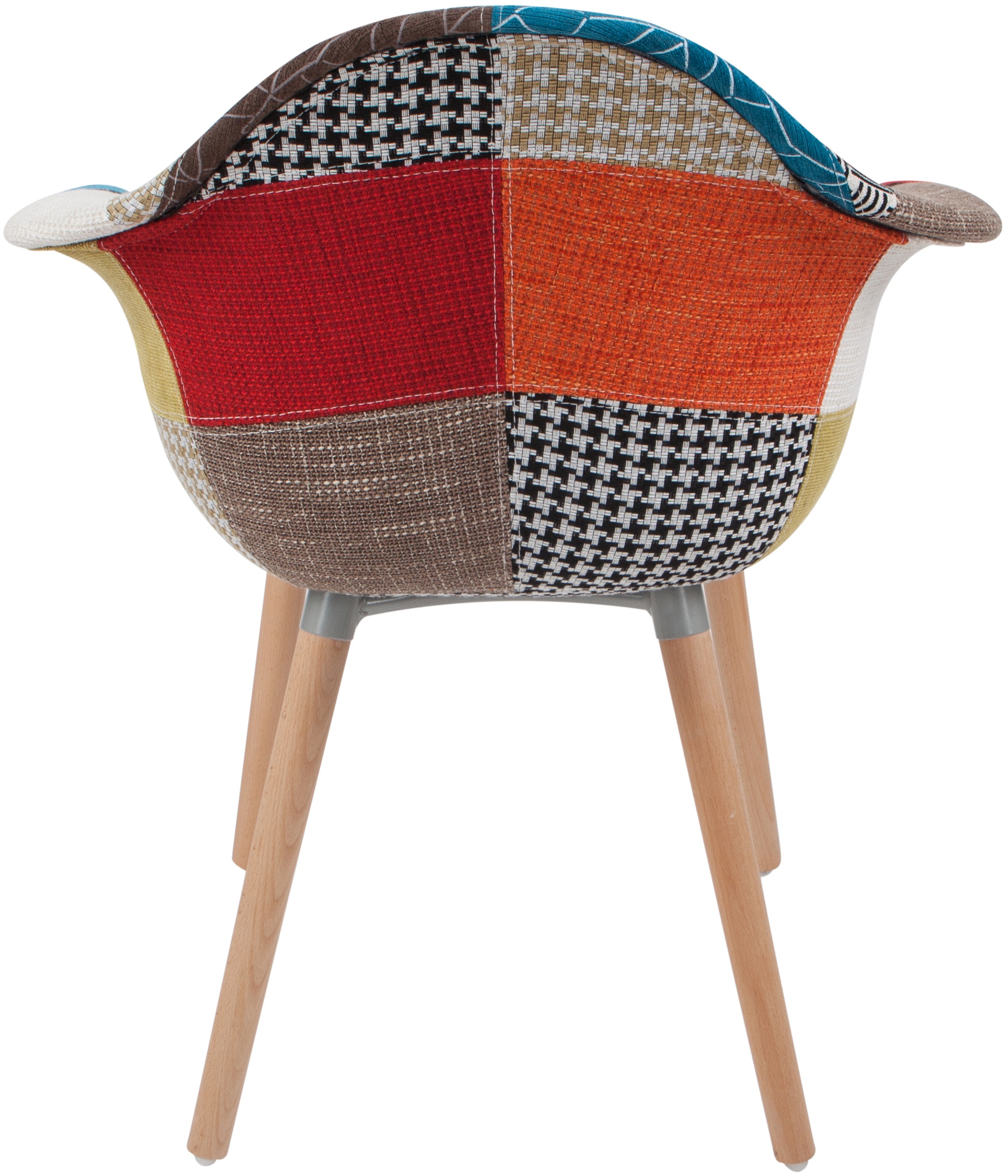Kayoom Polsterstuhl »Stuhl Dave 110 2er-Set Multi, bequemer Stuhl mit Patchwork-Muster«, (Set), 2 St., stilvoll, elegant, elegante Naturholzbeine, attraktive Farbkombination
