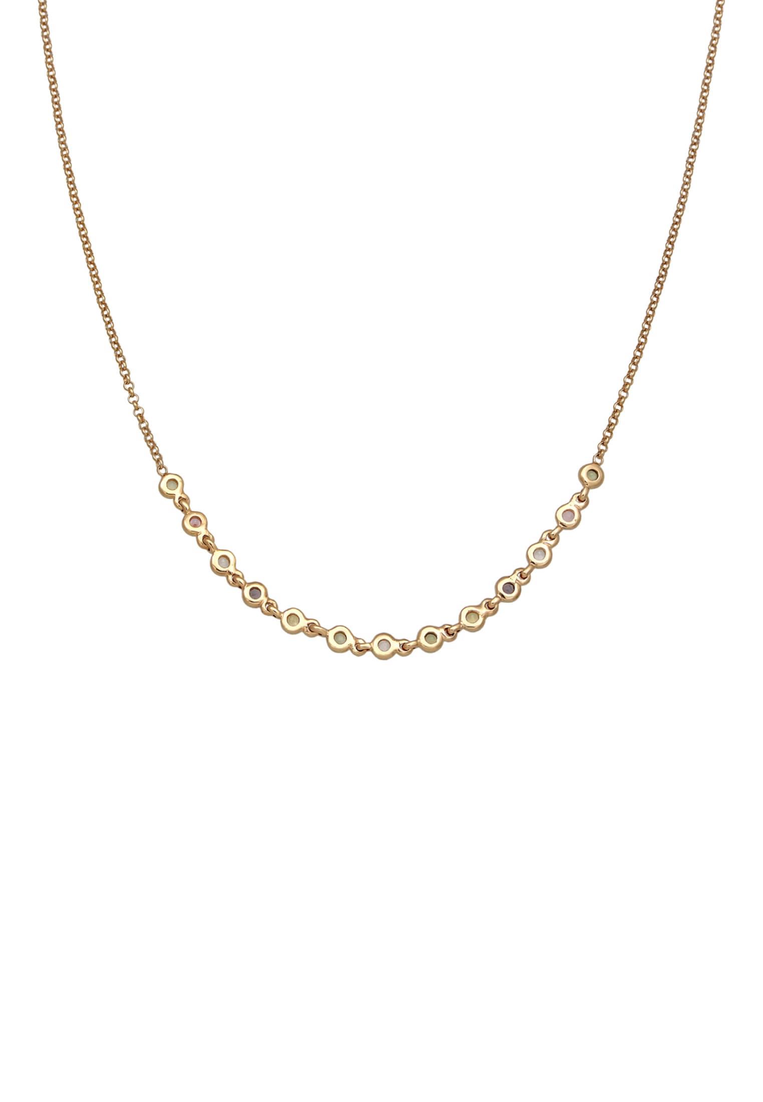 HAZE & GLORY Silberkette »Halskette Topas Periot Edelstein - Cool Glam 925 Silber«