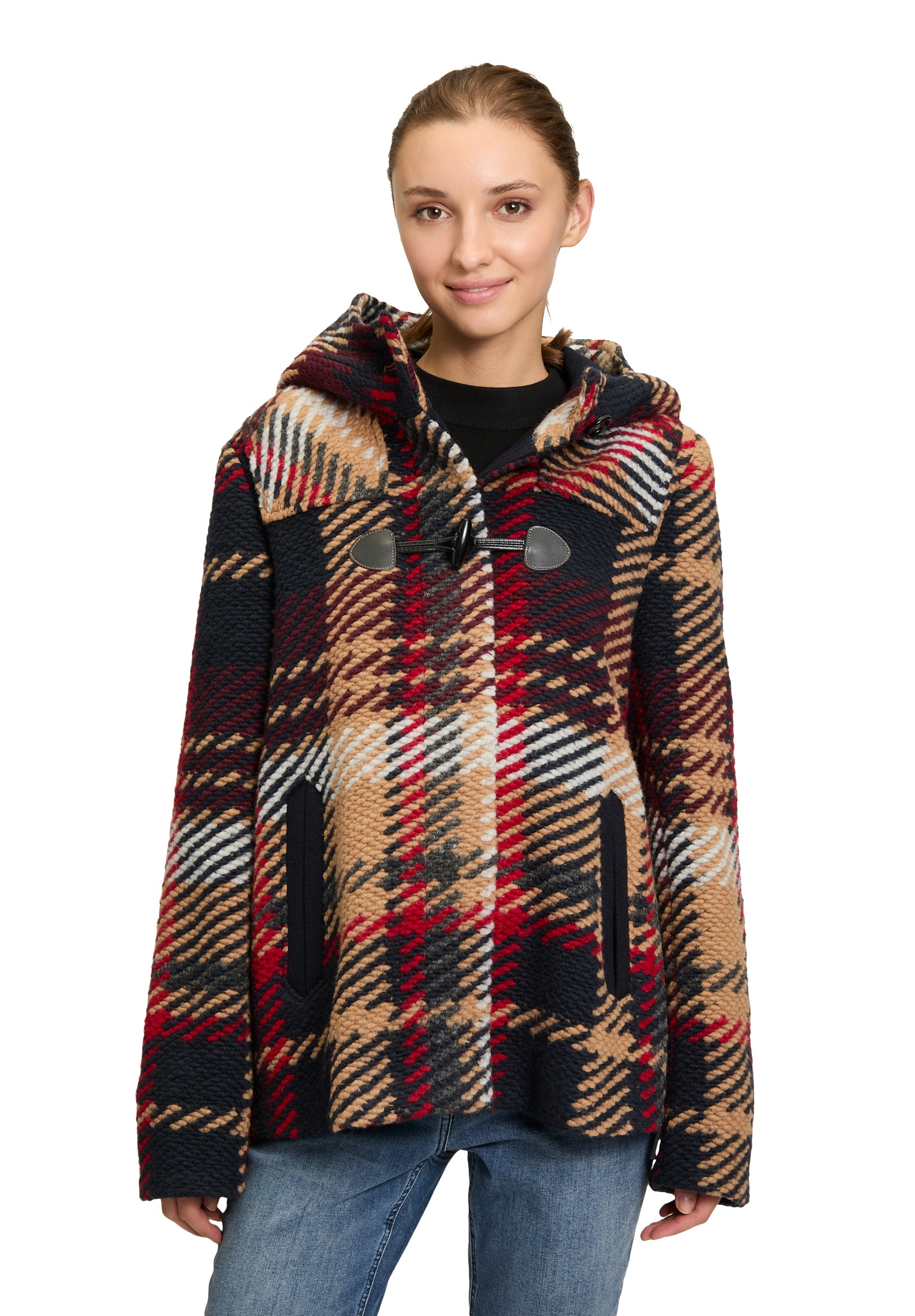 Amber & June Wolljacke »Duffle-Jacke mit Kapuze«