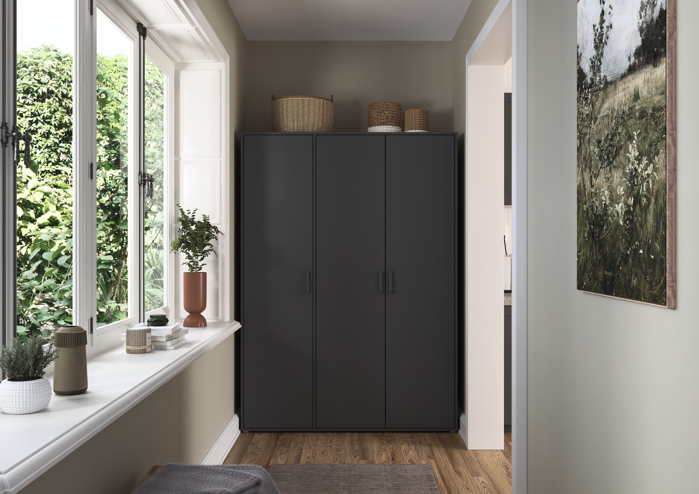 rauch Kleiderschrank »VOYAGER Garderobe Wäscheschrank TOPSELLER Schlafzimmer«, (in 3 verschiedenen Ausstattungen BASIC/CLASSIC/PREMIUM), Schrank mit modernen Griffen in viel Stauraum MADE IN GERMANY
