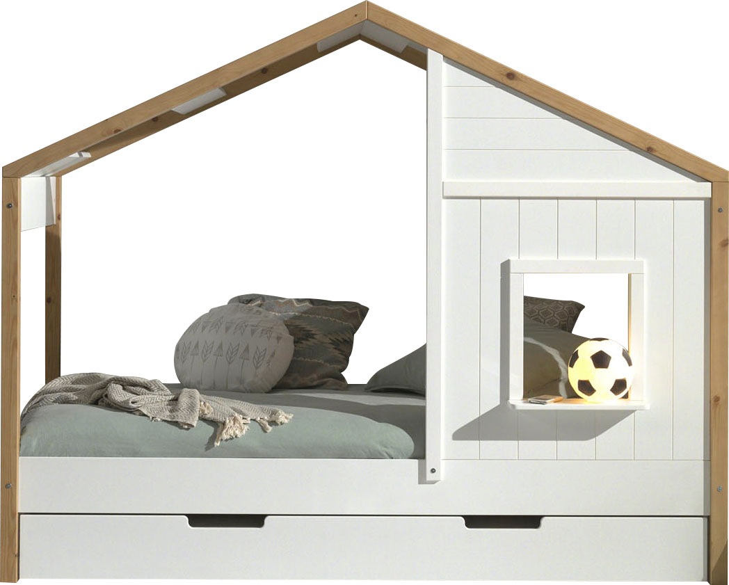 Vipack Kinderbett »Babs«, (Made in Europe), Hausbett mit Lattenrost, wahlweise Bettschublade