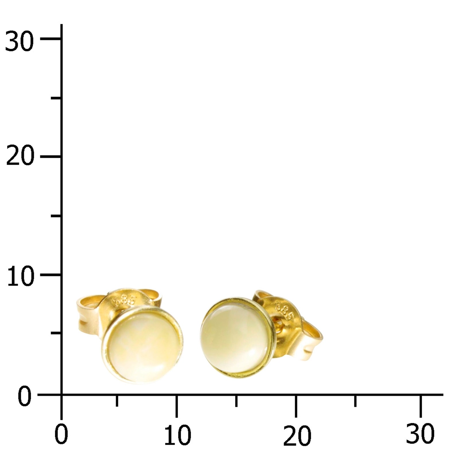 OSTSEE-SCHMUCK Paar Ohrstecker »- Classic 5 mm - Gold 585/000 - Bernstein«