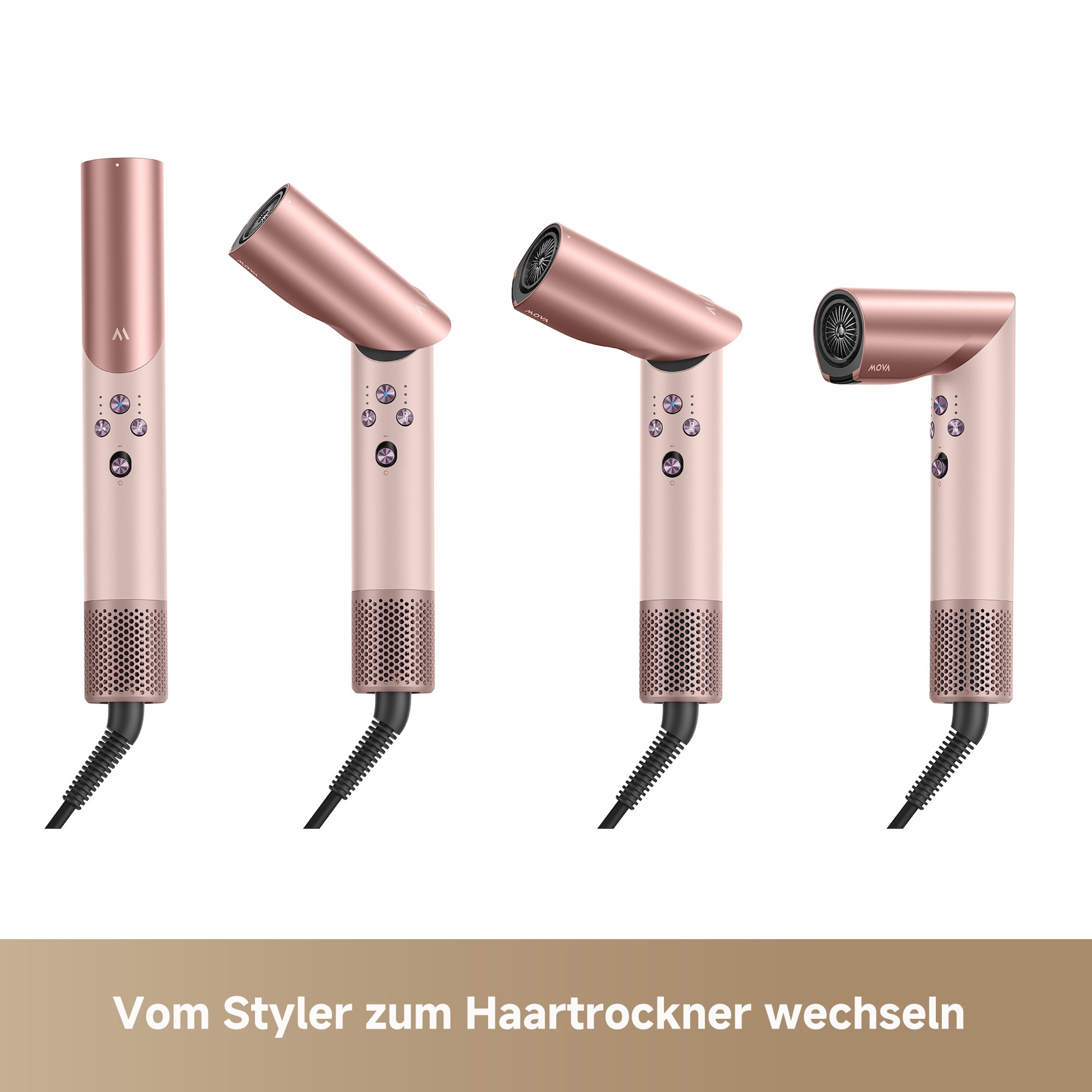 Mova Haartrockner »Master 10« 1.600 W 8 Aufsätze 4 Temperaturstufen, einfaches Wechseln vom Haartrockner zum Styler
