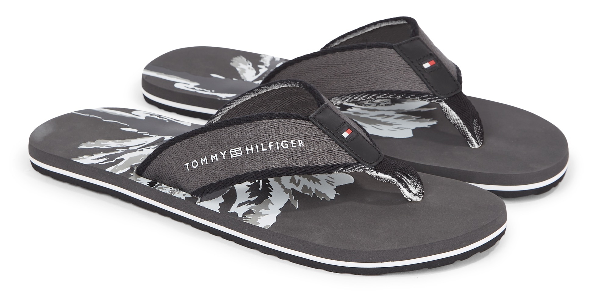 Zehentrenner »HILFIGER PALM PRINT BEACH SANDAL«, Sommerschuh, Schlappen, Poolslides,...