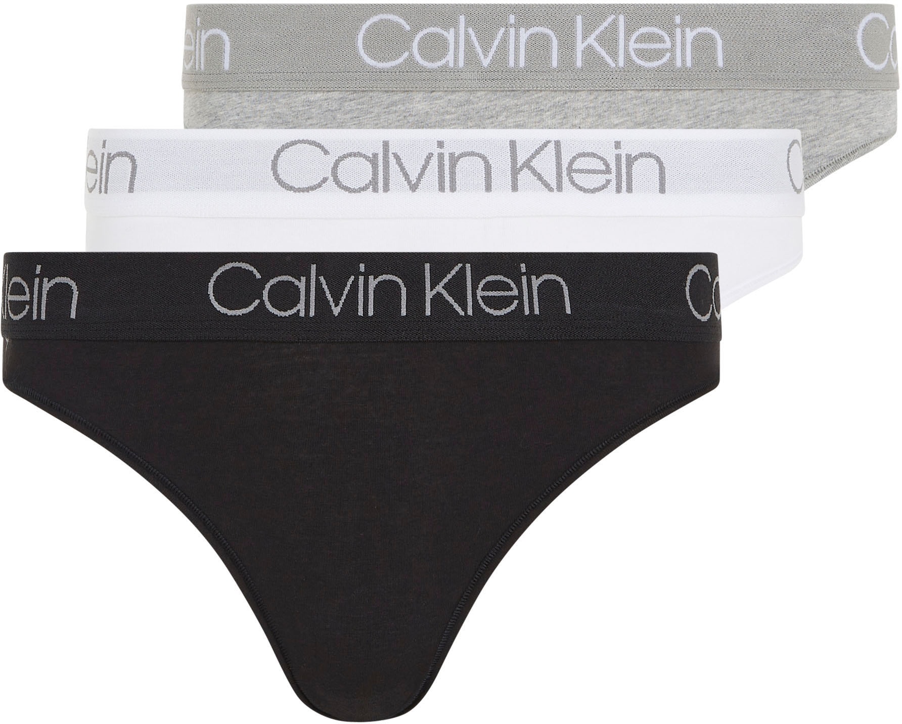 Calvin Klein T-String »3PK HIGH LEG 3er-Pack), bei klassischem St., 3 mit (Packung, Logobund ♕ TANGA«