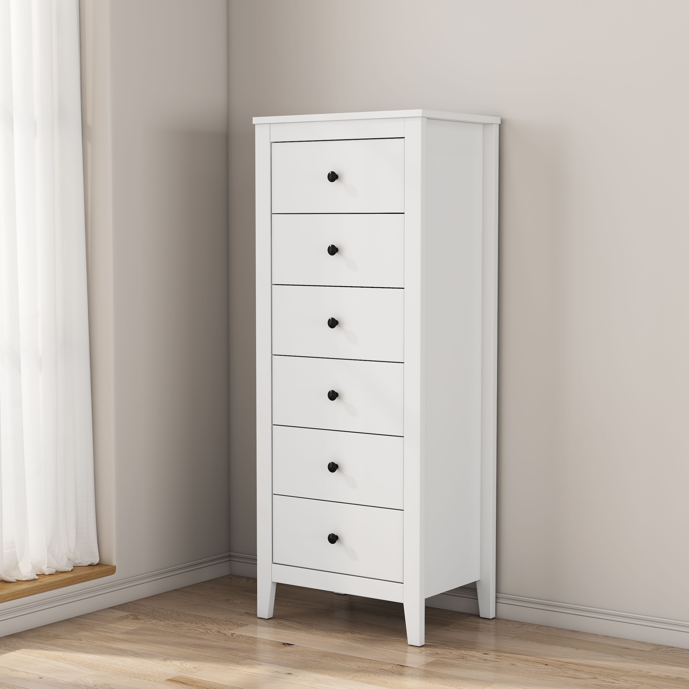 OTTO home Kombikommode »Borkum Sideboard Anrichte mit 6 Schubladen Landhaus weiß Bestseller« hochwertige Griffe aus Metall, 