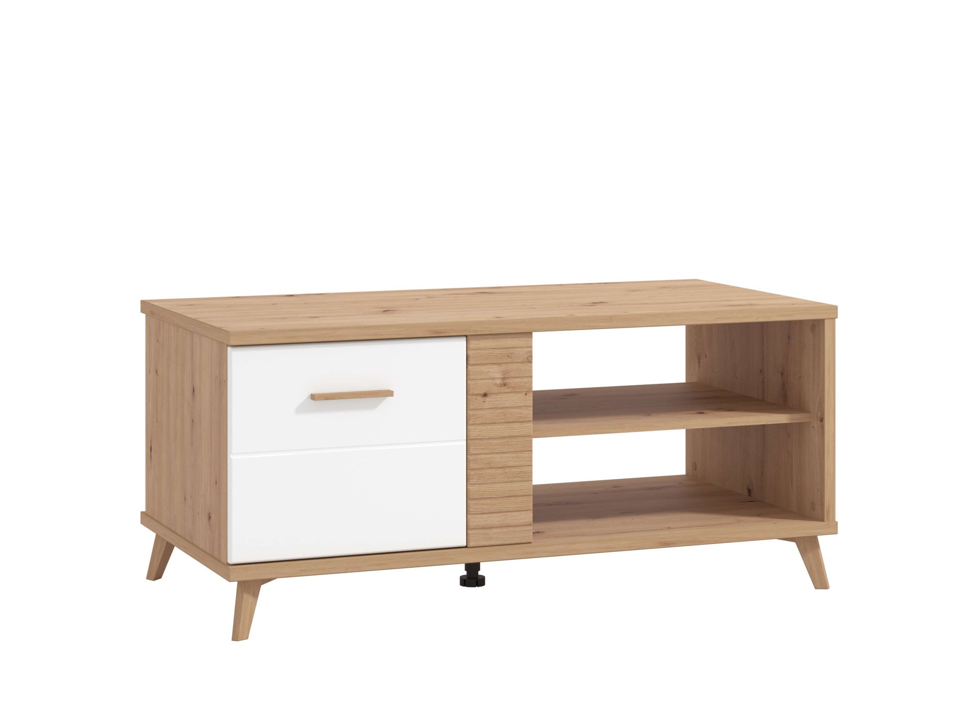 INOSIGN Couchtisch »Bretagna 120 cm, rechteckig, in zeitloser Design« mit viel Stauraum, Artisan Eiche Dekor mit Segmenten in Weiß