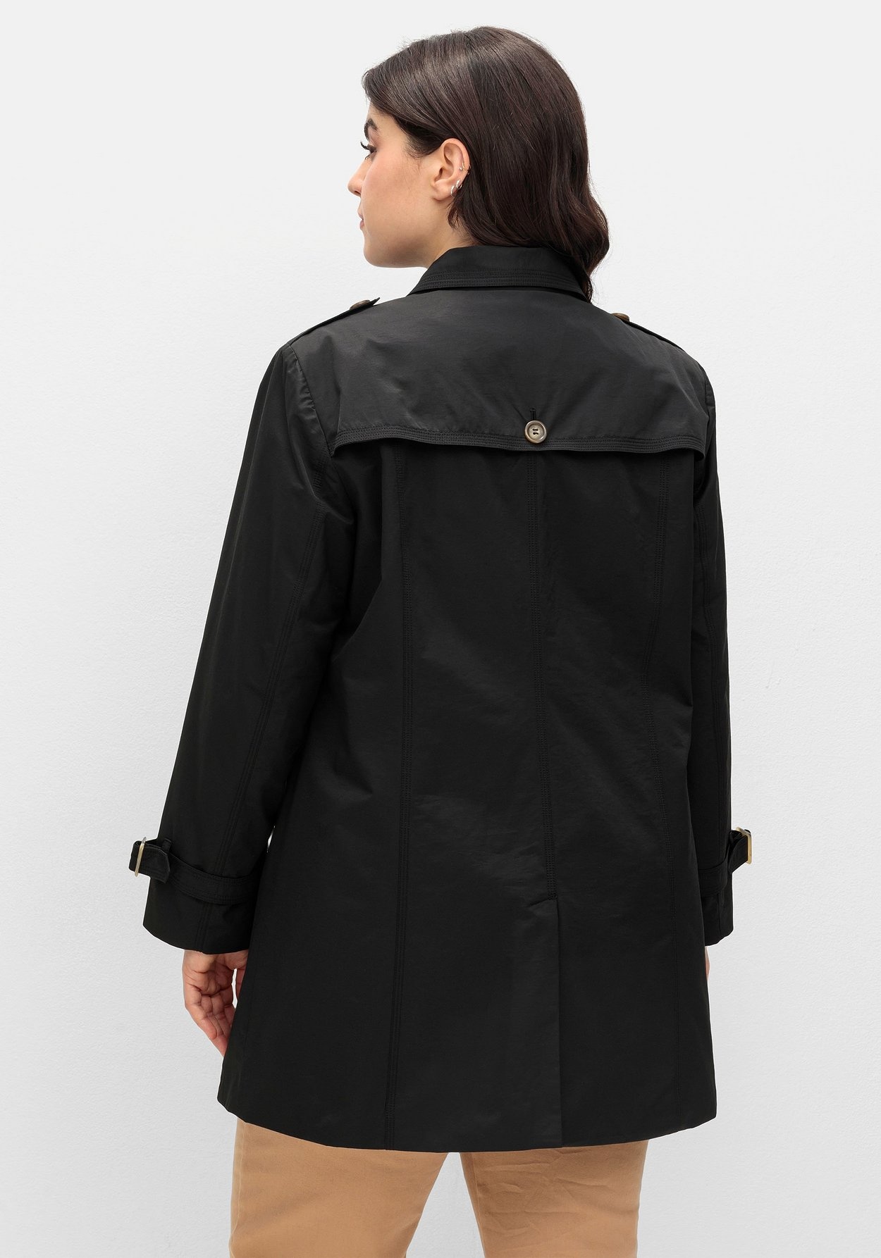 Sheego Trenchcoat »Leicht glänzende Longjacke mit dezentem Schimmer«