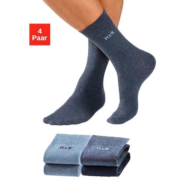 H.I.S Socken, (4 Paar), mit druckfreiem Bündchen bequem online kaufen
