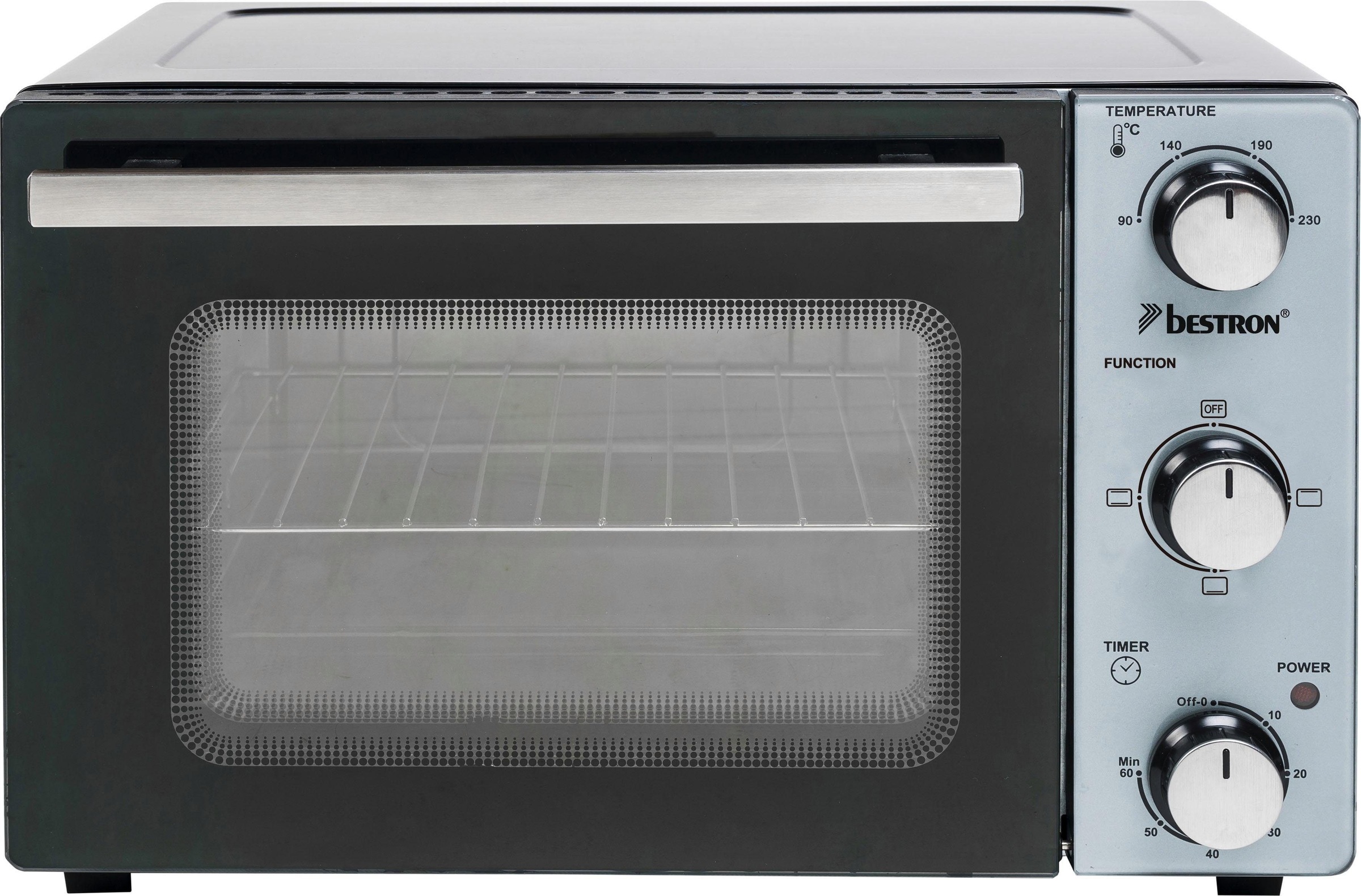 bestron Minibackofen »AOV20 kompaktes Gerät«, 1300 W, Edelstahl, Schwarz