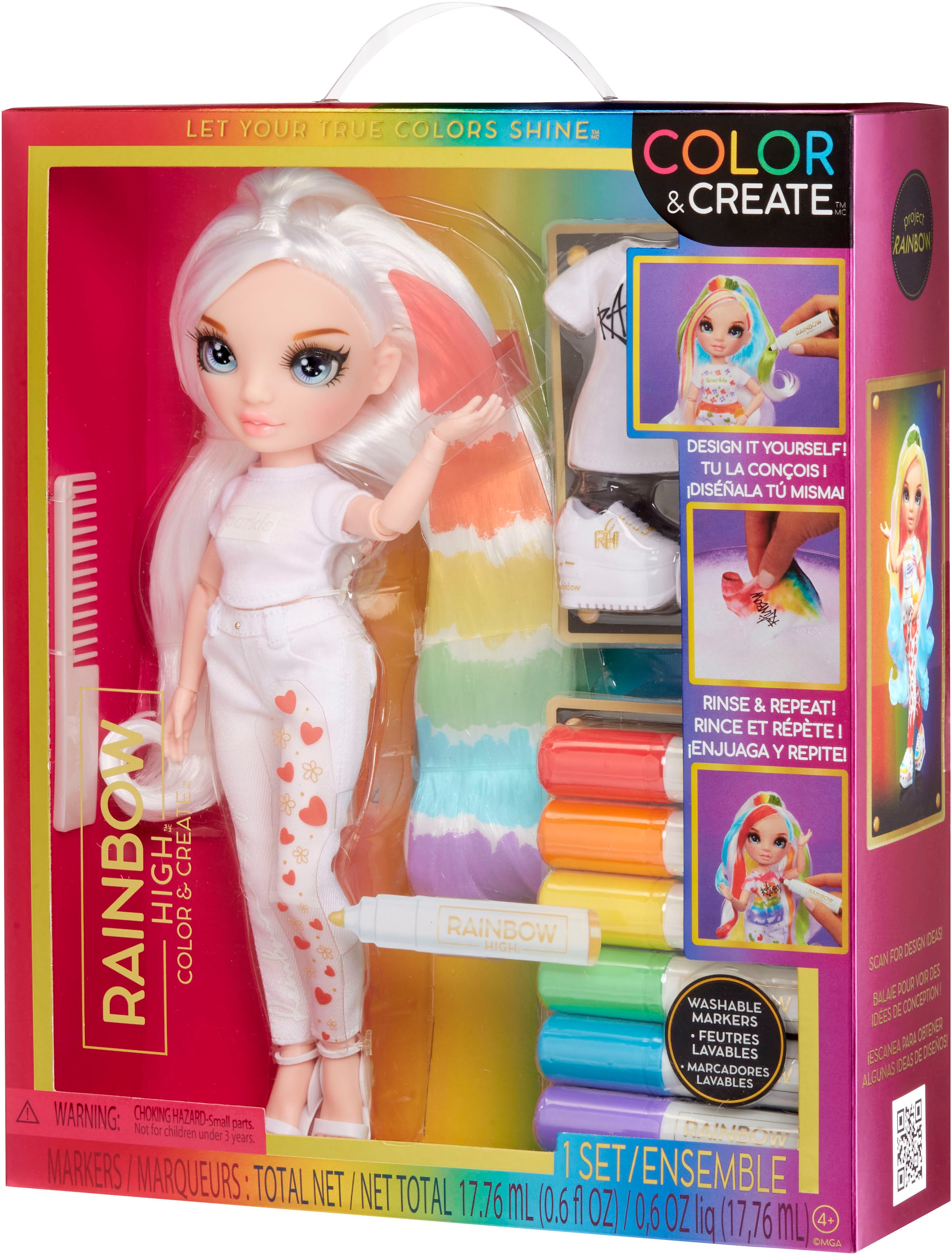 RAINBOW HIGH Anziehpuppe »Rainbow High Color & Create Fashion Doll - Blue Eyes«