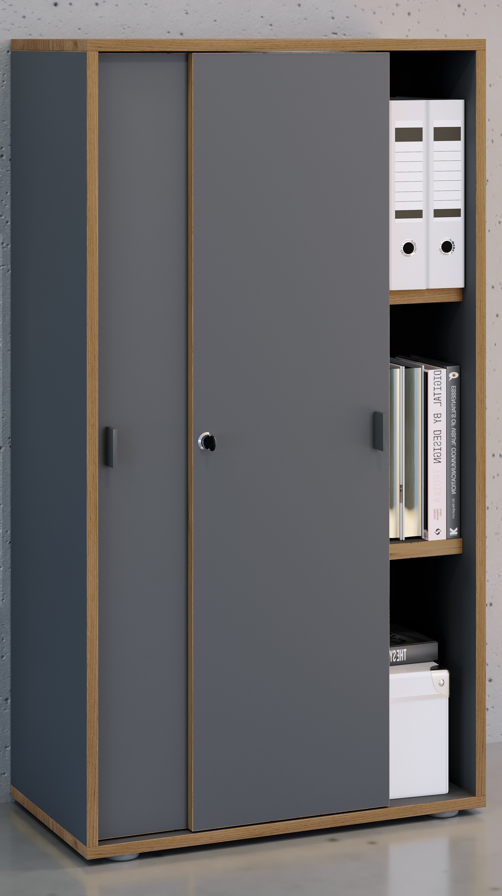 VCM Aktenschrank »Büroschrank Aktenschrank Schiebetüren Salia 3fach«, (1 St., VCM Salia)