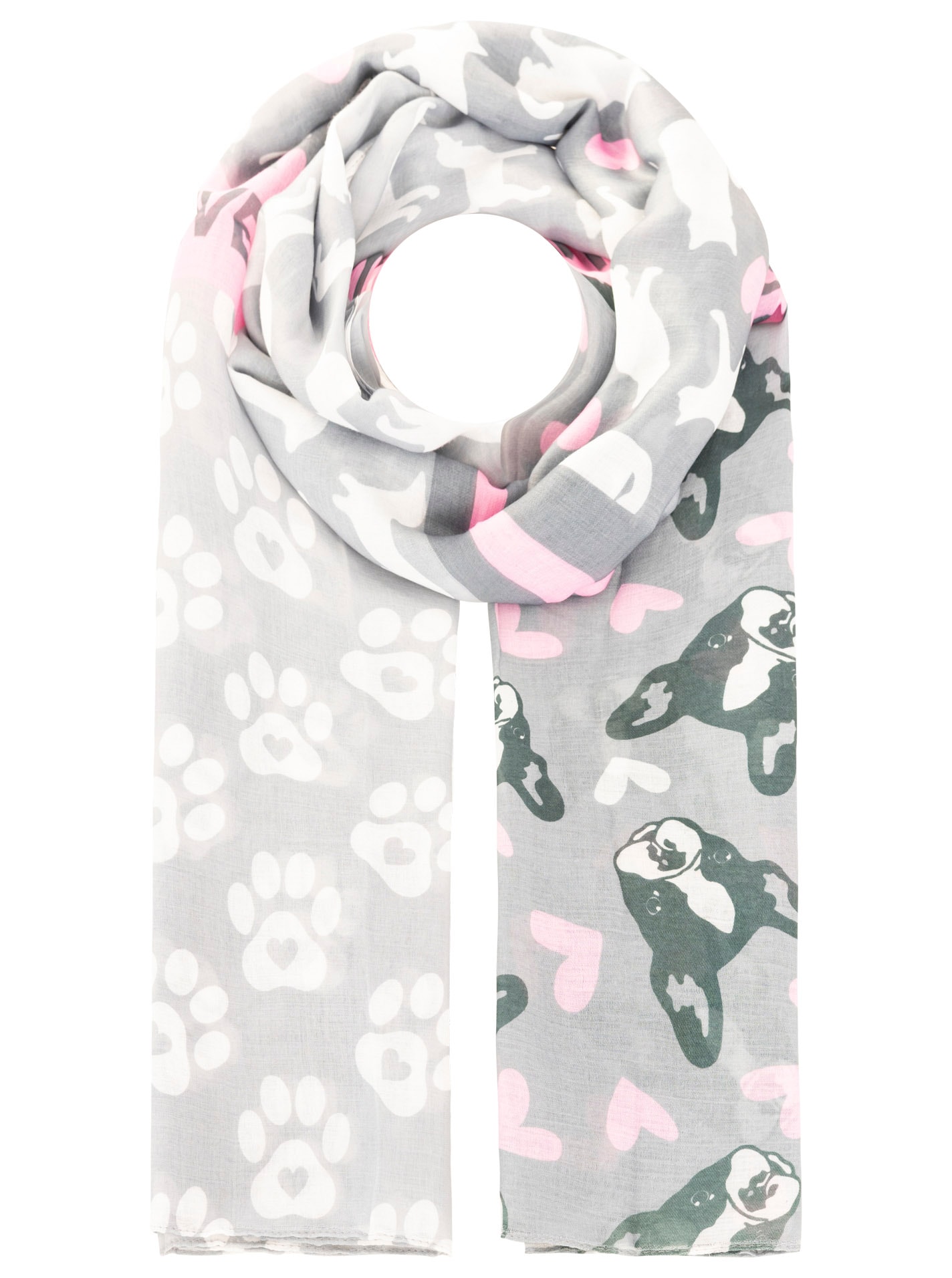 Zwillingsherz Schal »"Hunde"« Hundemotiv, Mustermix, transparent