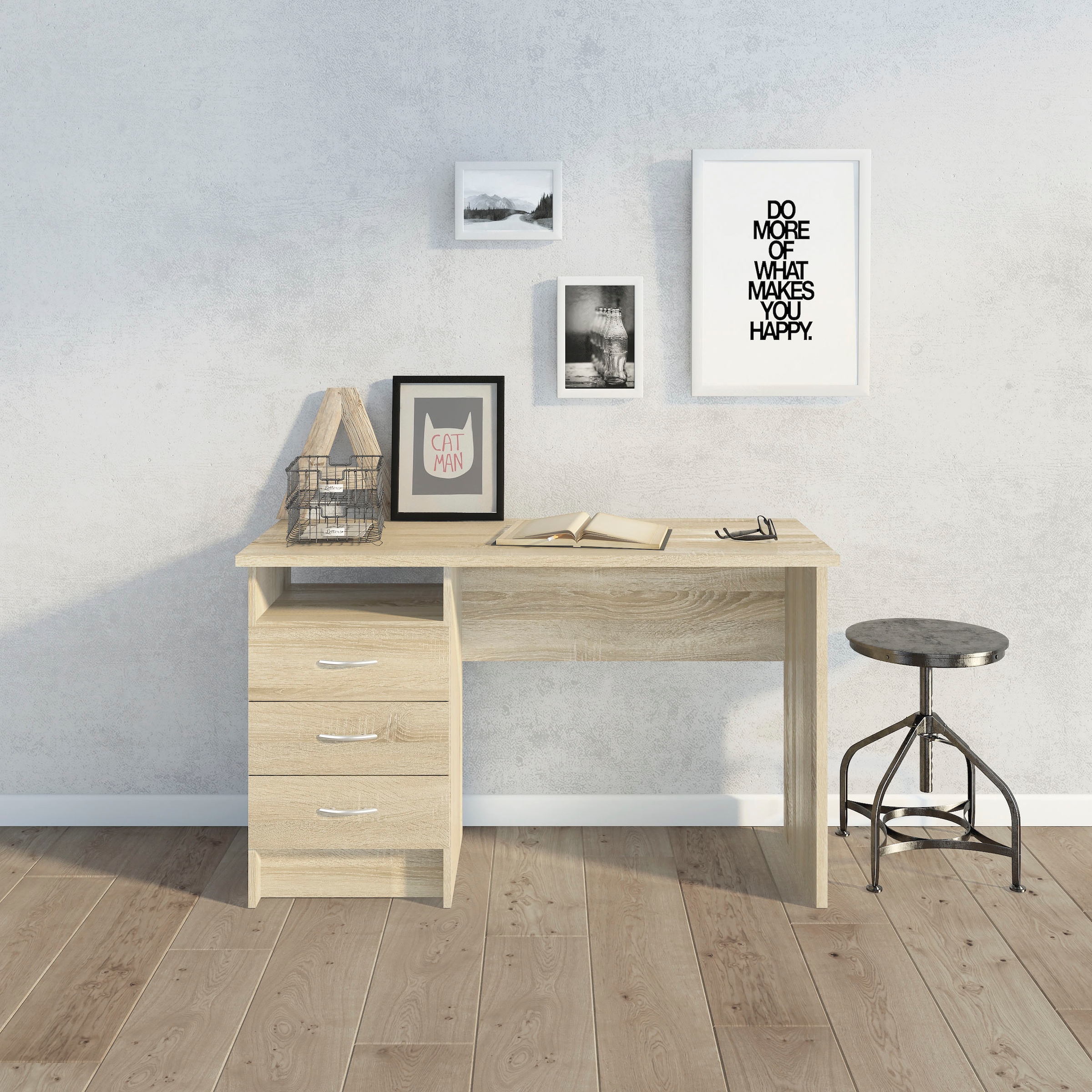 INOSIGN Schreibtisch »Function Plus, Arbeitstisch, Bürotisch«, Computertisch mit 3 Schubladen, Breite 120 cm, Tiefe 48 cm