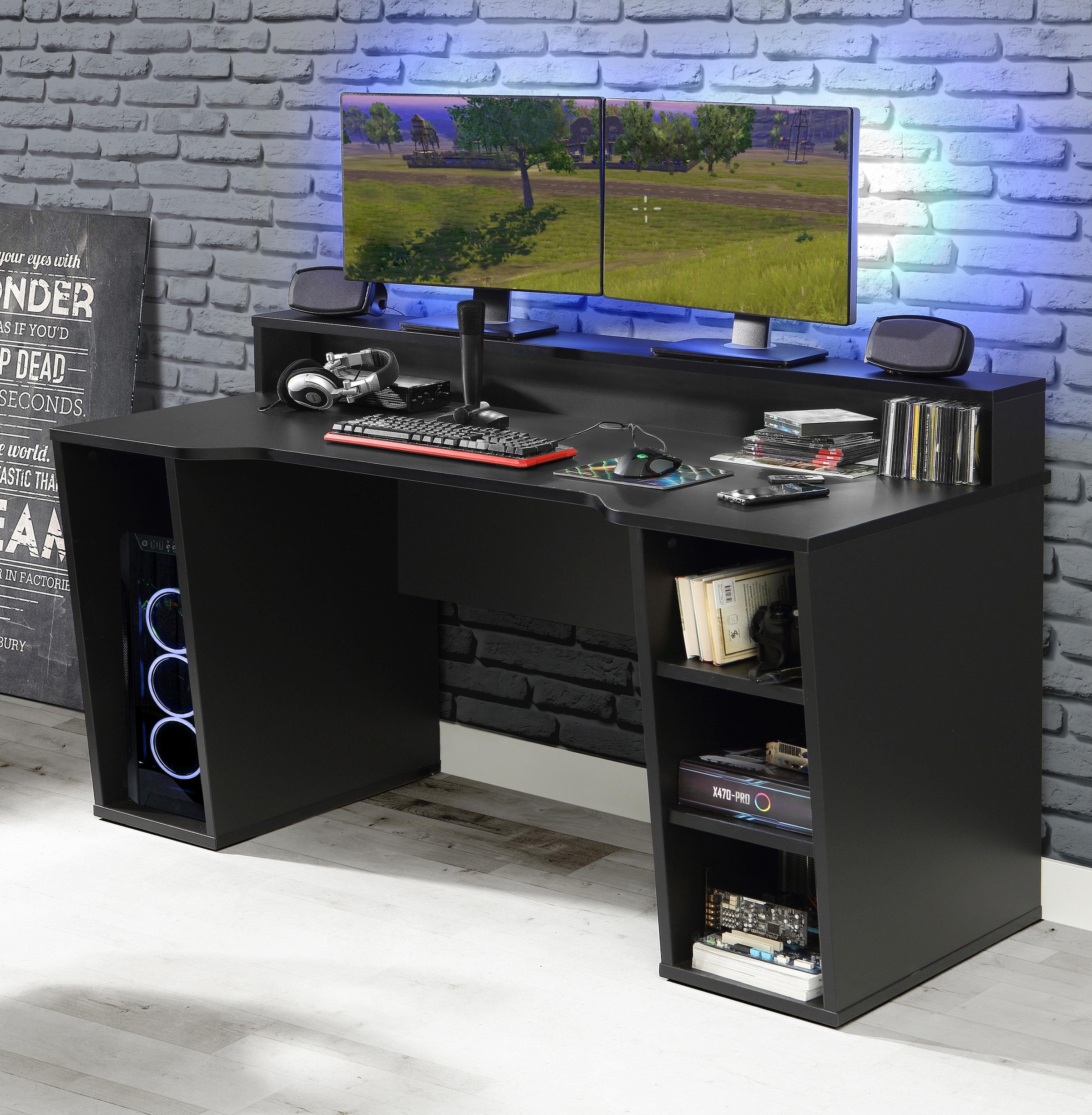 FORTE Gamingtisch »Tezaur« wahlweise mit RGB-Beleuchtung