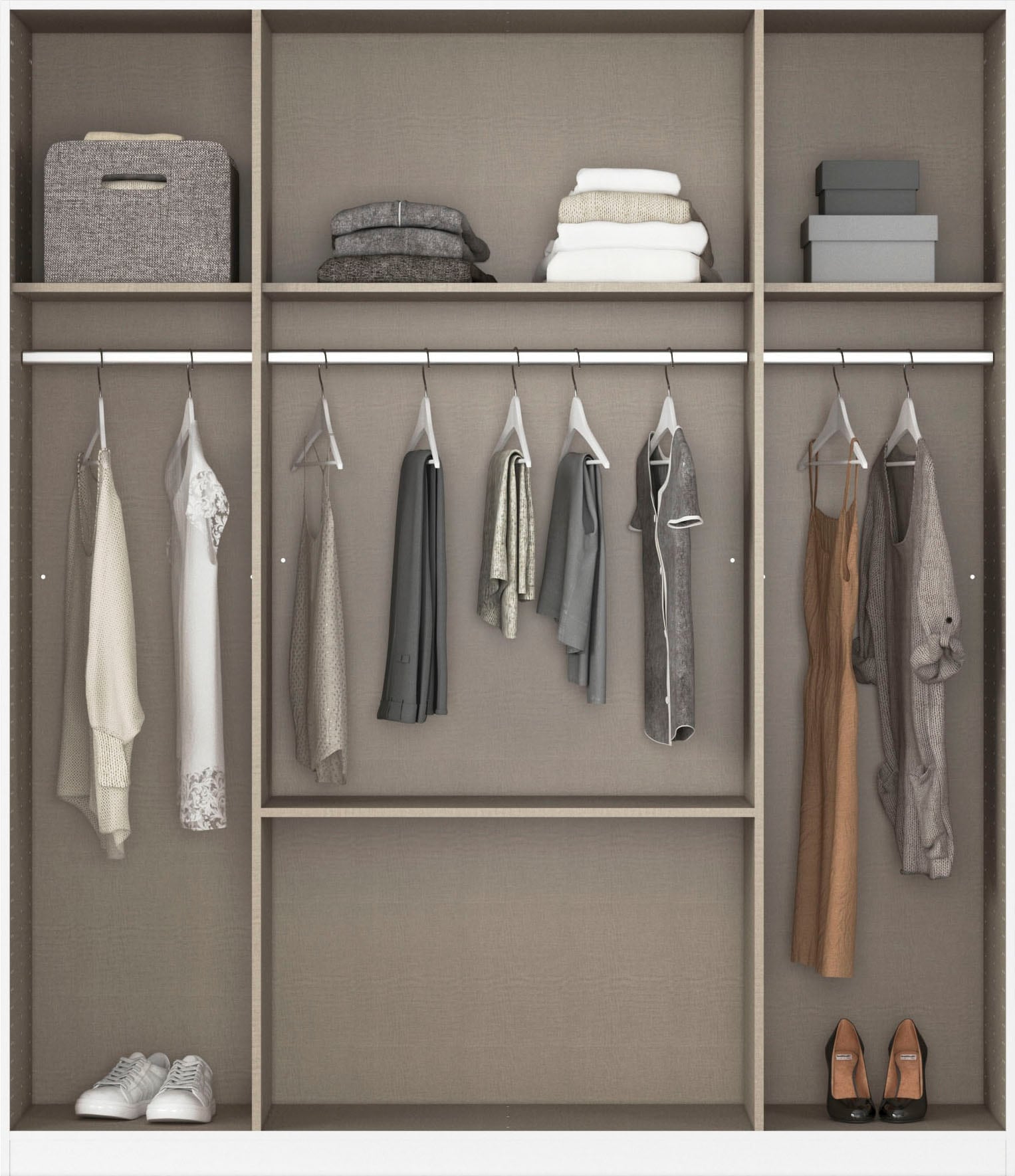 rauch Kleiderschrank »Drehtürenschrank Schrank Garderobe BURANO« mit Schubladen und Spiegelumrandung in Farbabsetzung MADE IN GERMANY