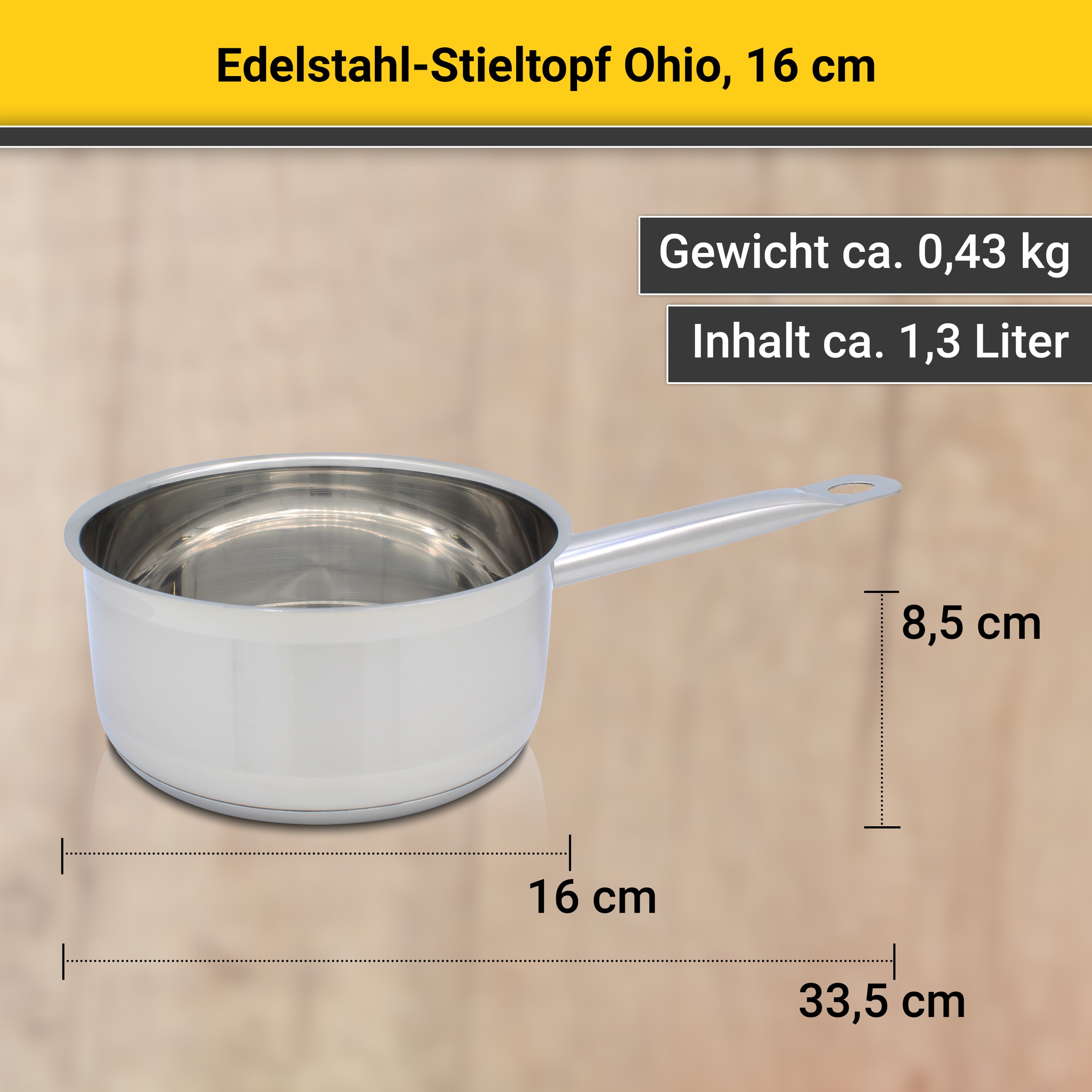 Krüger Kochtopf »Ohio«, Edelstahl, (1 tlg.), für Induktions-Kochfelder geeignet