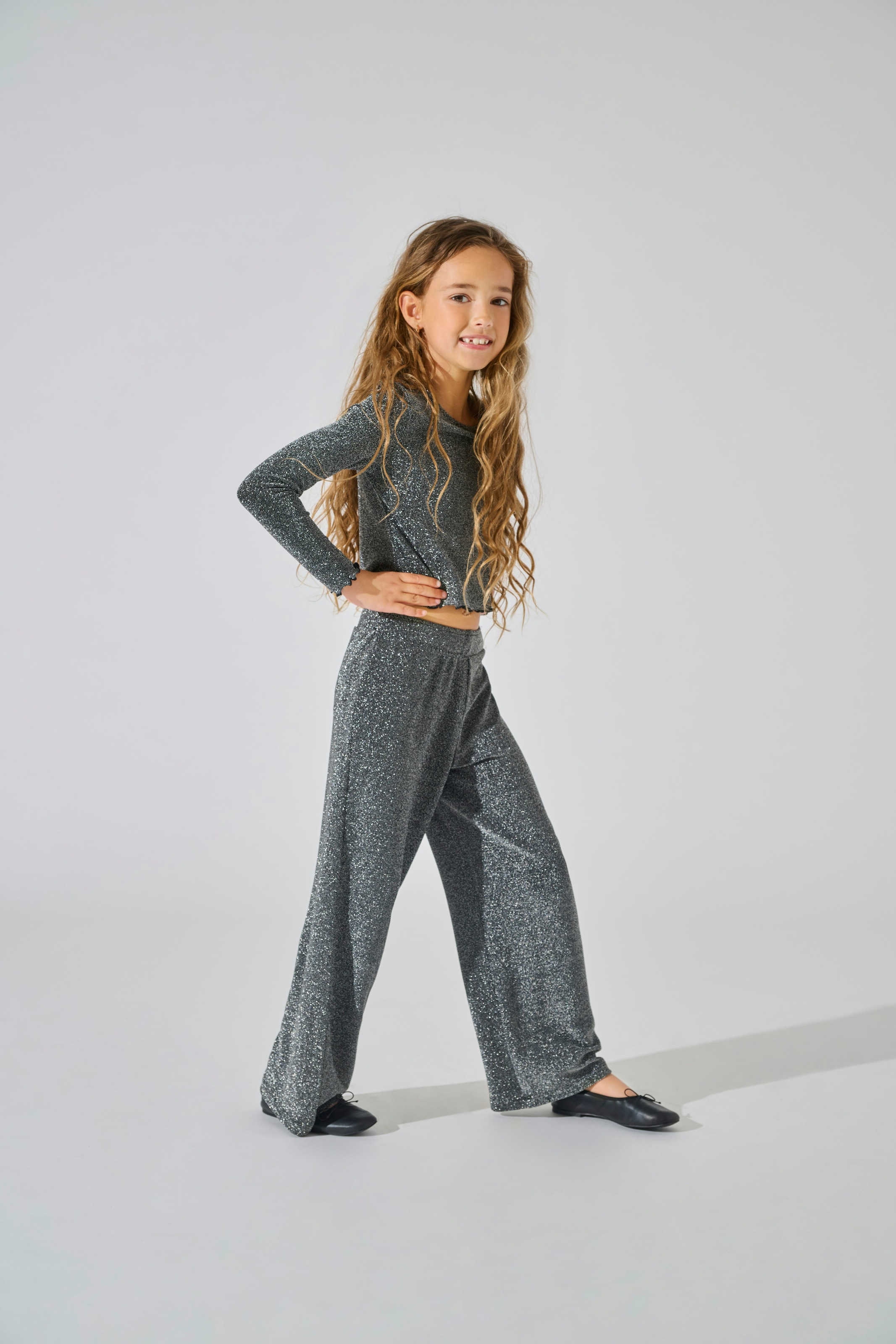 Jerseyhose »KOGQUEEN GLITTER PANT BF JRS«, mit Glitzereffekt