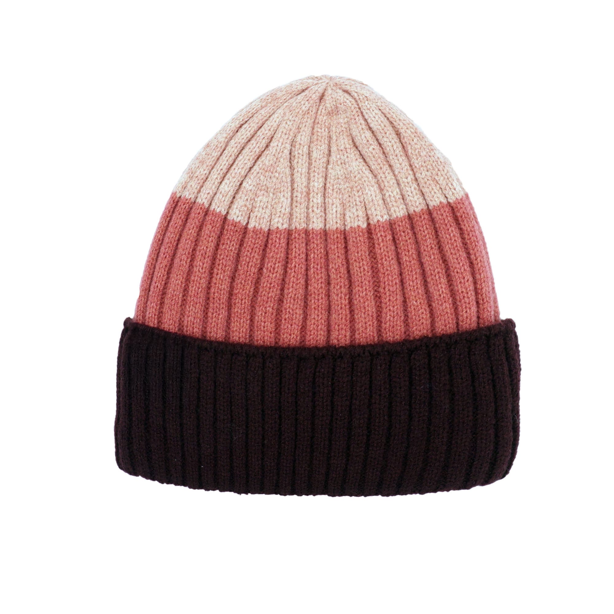 MAXIMO Beanie Wollanteil, gestrickt, gefüttert, mit Umschlag, breit gestreift