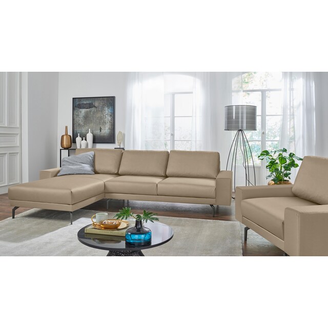 hülsta sofa Ecksofa »hs.450«, niedrig, breit umbragrau, Armlehne in Breite kaufen auf cm 294 Alugussfüße Raten und