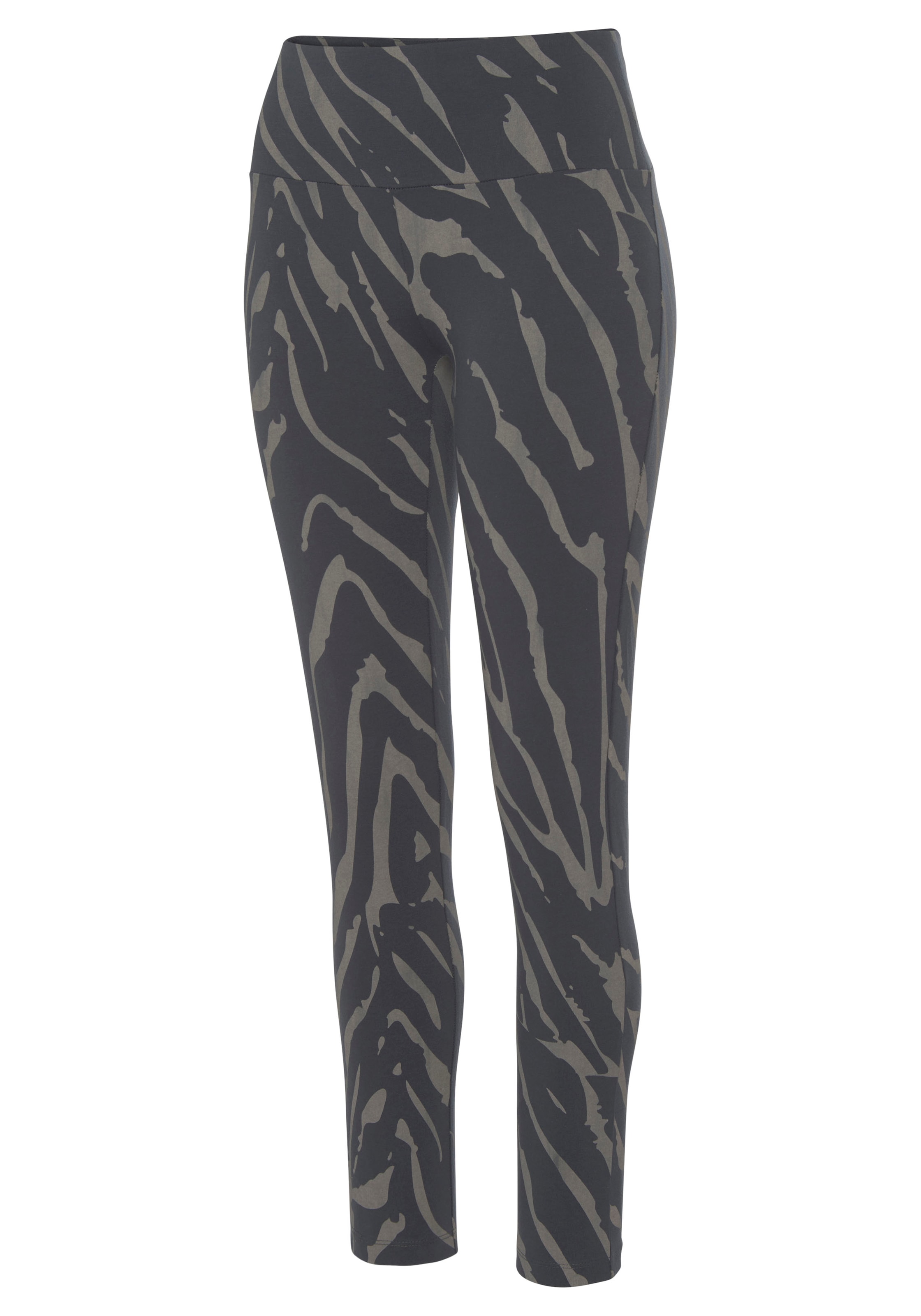 LASCANA Leggings »-Loungehose«, mit Zebramuster und breitem Bund, Loungewear