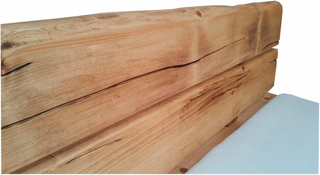 Home affaire Schlafzimmer-Set »Ultima«, (Set, 3 tlg., Liegefläche 180x200cm, Belastbarkeit je Seite bis zu 200kg), 3tlg., massives Fichtenholz, FSC-zertifiziert, in Balken-Optik