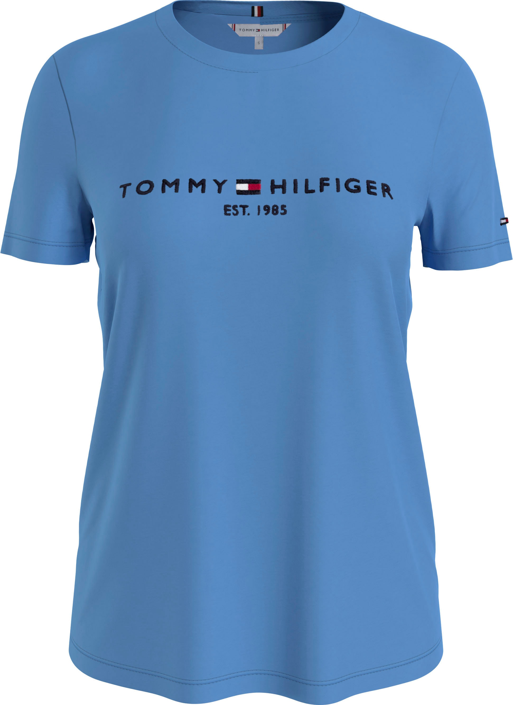 Tommy Hilfiger Rundhalsshirt »REGULAR Hilfiger Tommy ♕ mit großem C-NK bei TEE Logoschriftzug SS«, HILFIGER