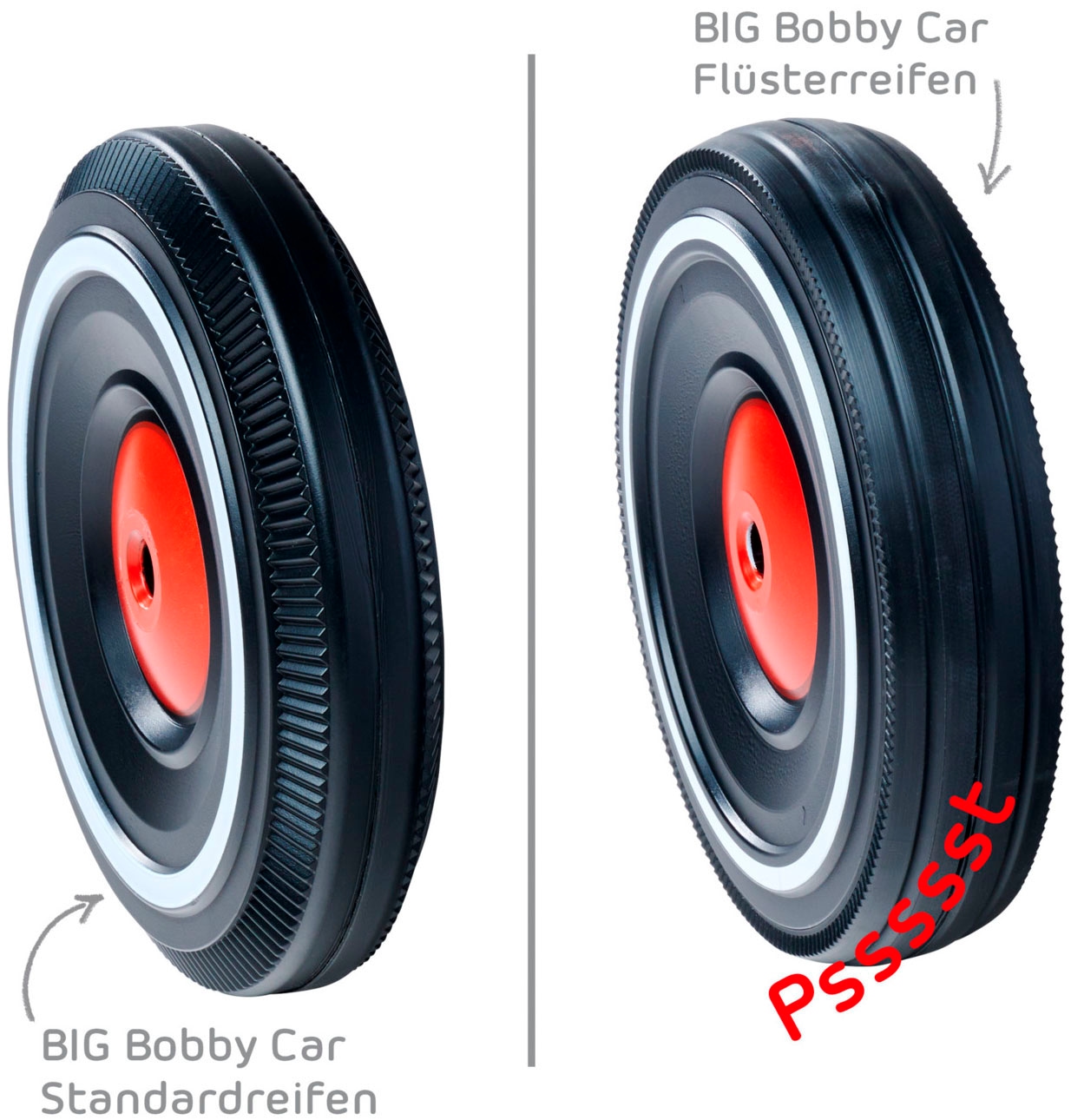 BIG Rutscherauto »BIG Bobby Car Whisper Wheels« Passend für alle BIG Bobby Car Classic, Made in Germany