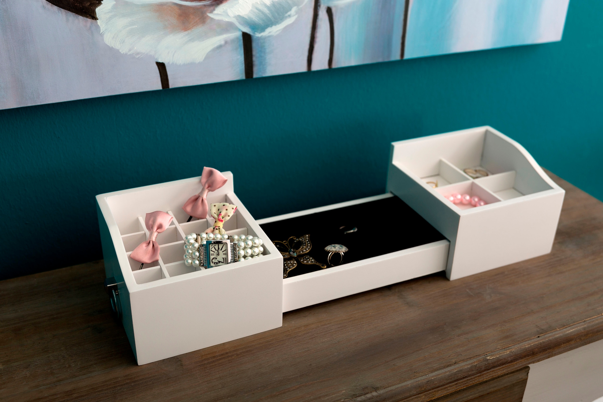 Myflair Möbel & Accessoires Kosmetikbox »Marlisa, weiß«, ausziehbar, auch  ideal als Schmuckkasten online kaufen | mit 3 Jahren XXL Garantie | Frischhaltedosen