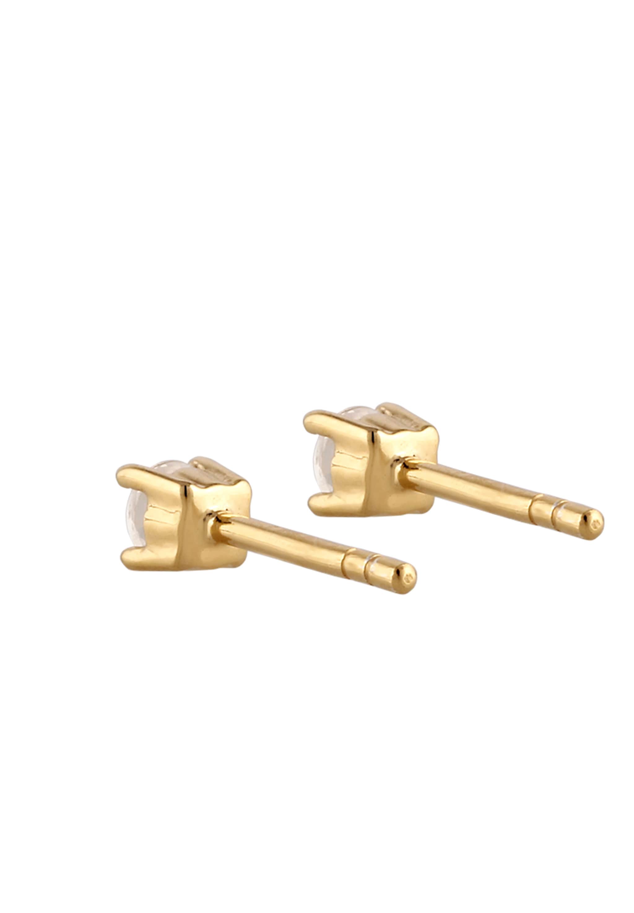 Elli Premium Paar Ohrstecker »Ohrringe Ohrstecker Mondstein Regenbogen 925 Sterling Silber vergoldet«