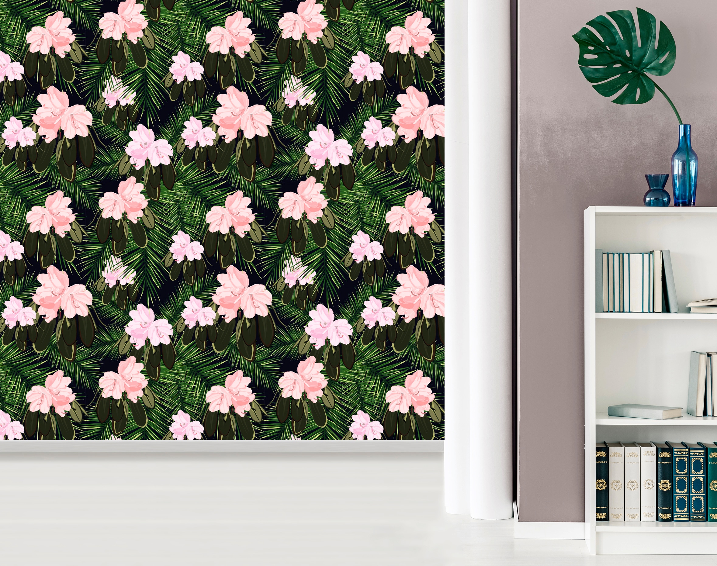 queence Vinyltapete »Brook«, floral-geblümt-gemustert-Motiv, 90x250cm, selbstklebend, kinderleichte Anbringung, Sticker