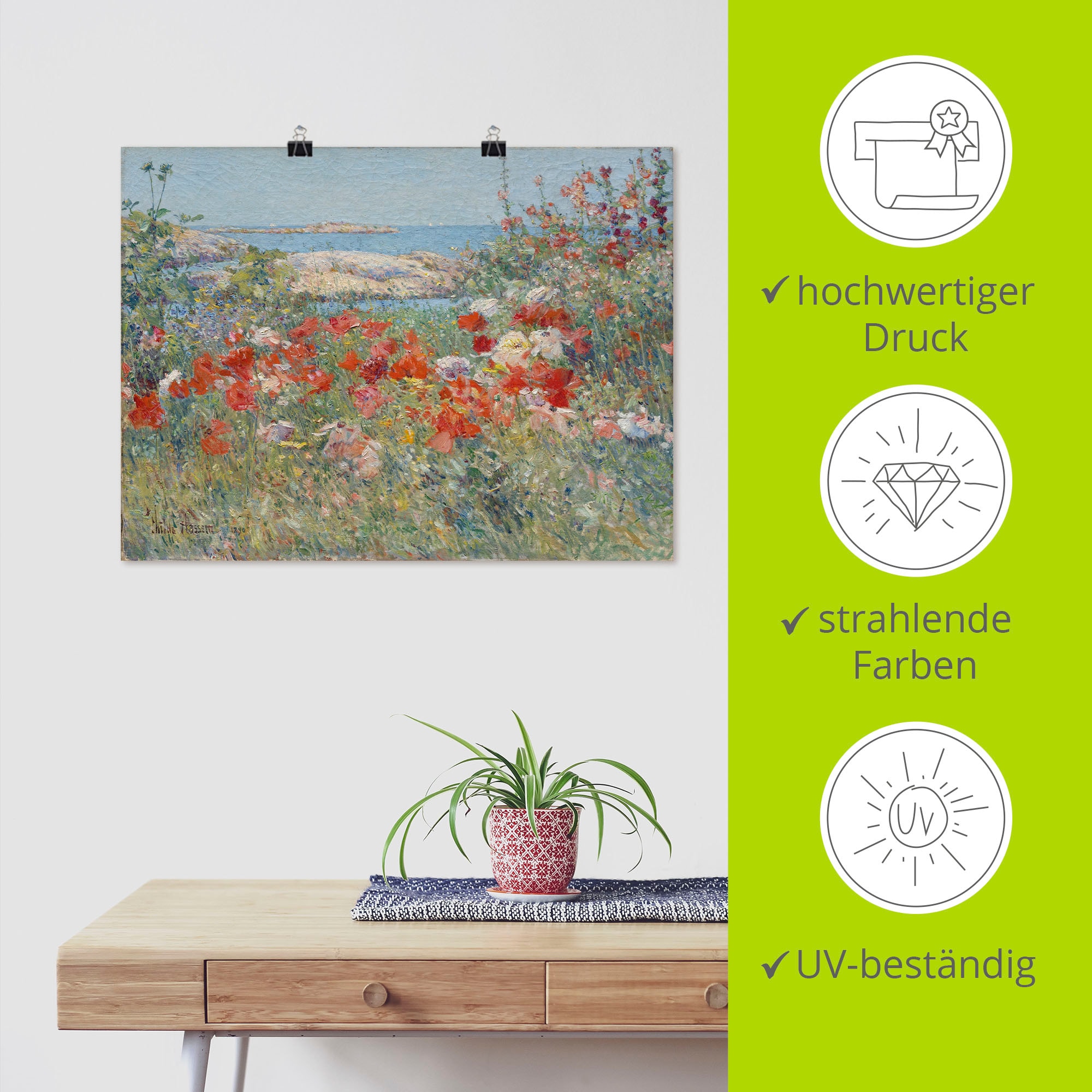Artland Wandbild »Celia Thaxters Garten 1890.« Blumenwiese 1 Stk. tlg. als Leinwandbild, Poster, Wandaufkleber in verschied. Größen