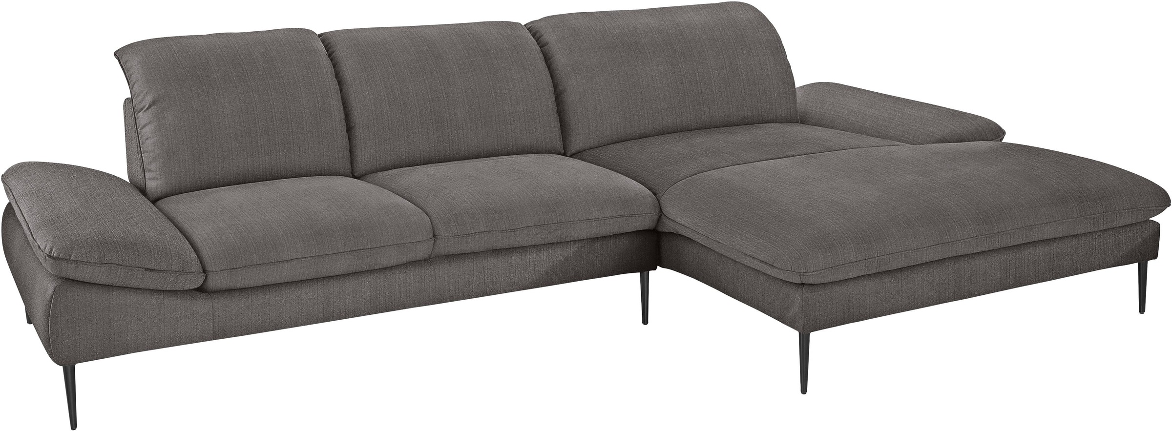 W.SCHILLIG Ecksofa »enjoy&MORE, Designsofa, bequem, zeitlos und elegant, L-Form«, Sitztiefenverstellung, Füße schwarz pulverbeschichtet, Breite 340 cm