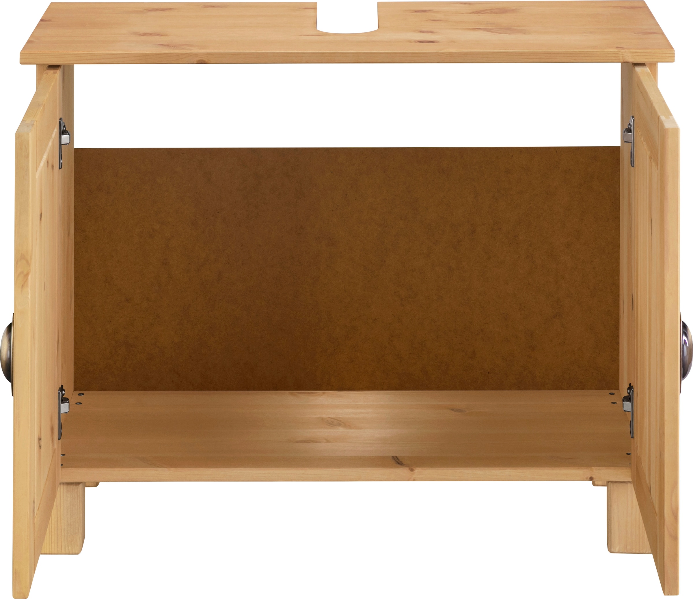 Home affaire Waschbeckenunterschrank »Oslo«, in massiver Kiefer, mit 2 Türen, Breite 70 cm, Höhe 55 cm