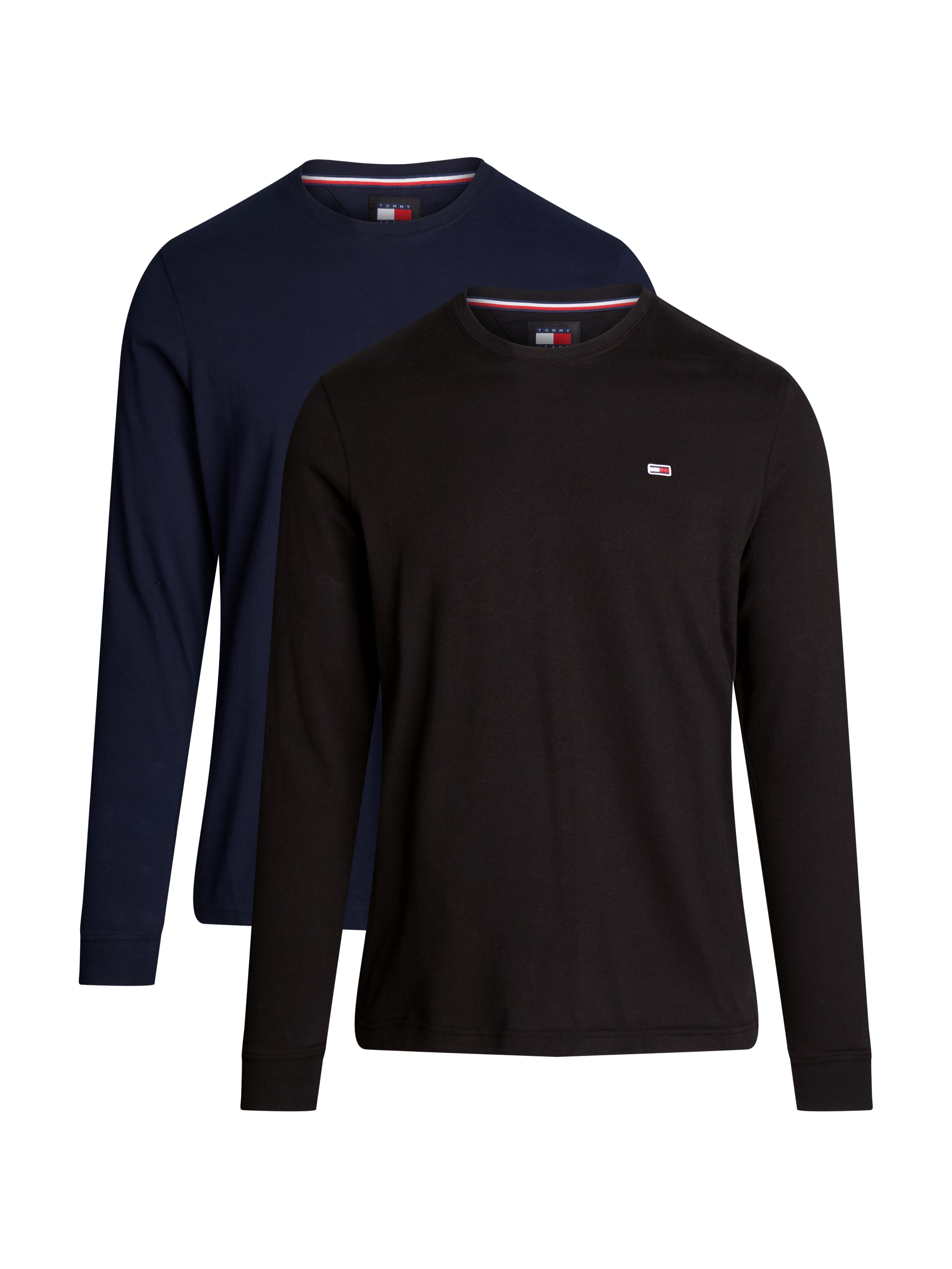 Tommy Jeans Langarmshirt »TJM REG 2 PACK LS TEE«, mit bestickten Markenlogo auf Brusthöhe