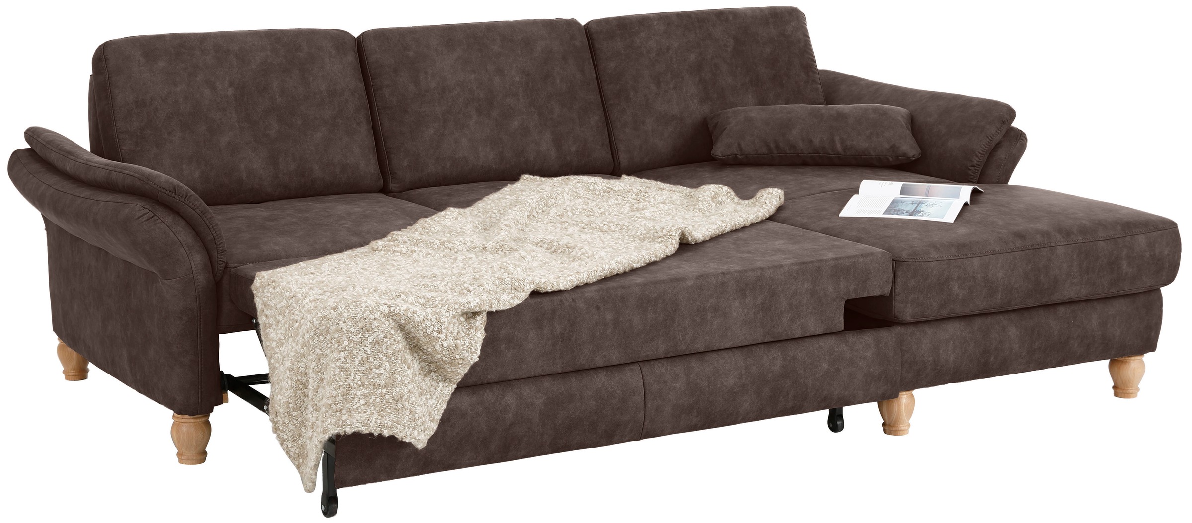 Home affaire Ecksofa »Palace L-Form«, incl. Sitztiefenverstellung, wahlweise mit Bettfunktion und Stauraum