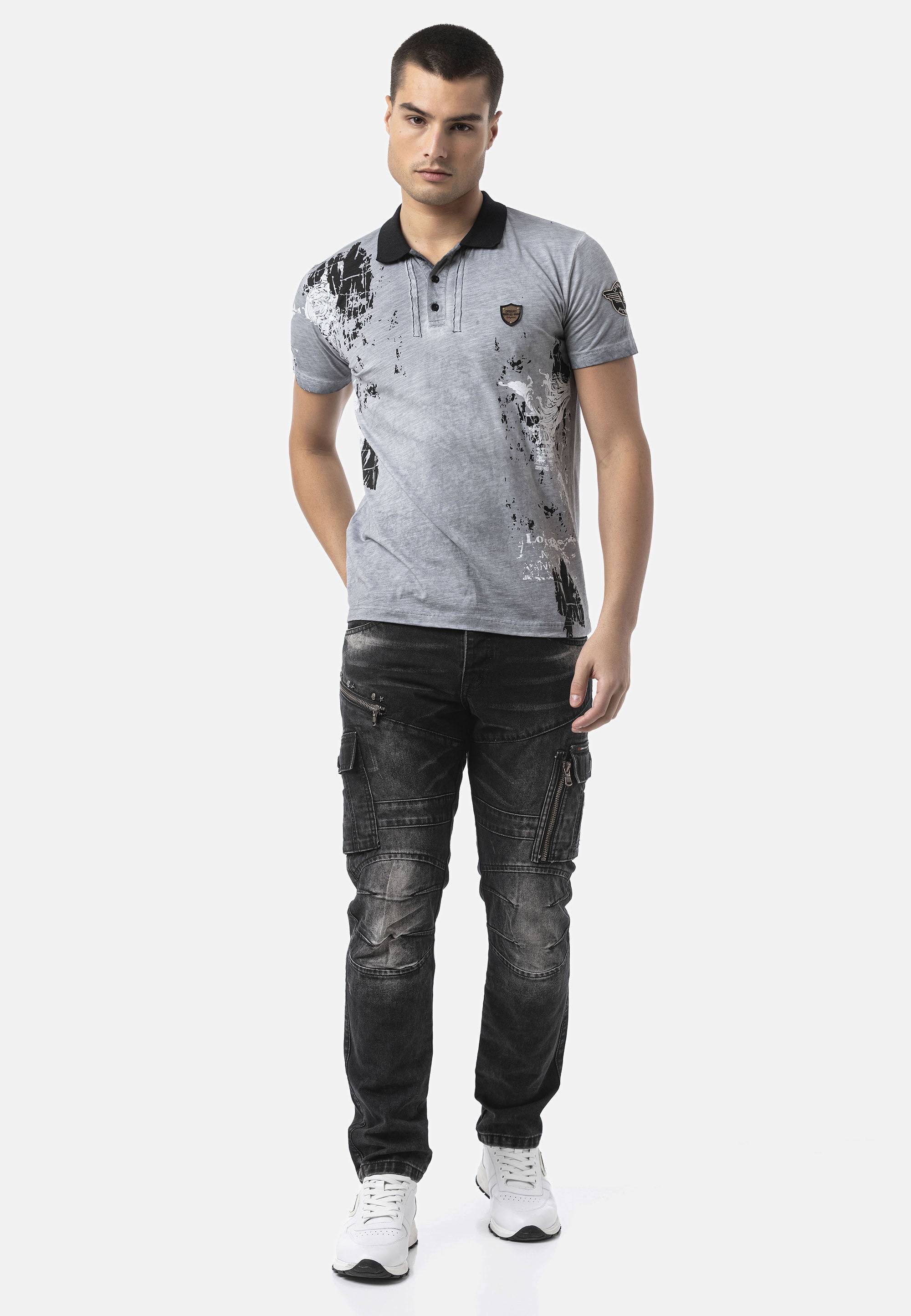 Cipo & Baxx T-Shirt »CT798« Kontrastierender Kragen